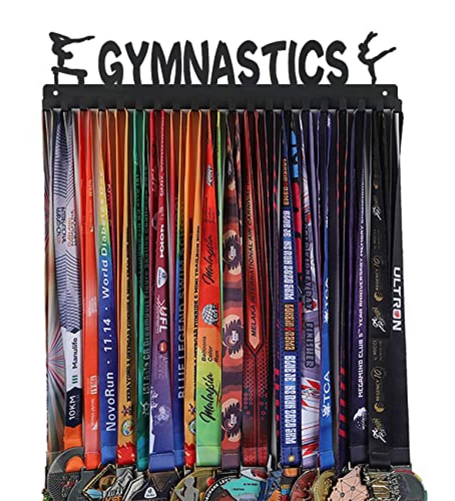 Goutoports Gymnastics Girls Medal Holder - Sturdy Black Steel Rack for Over 60 Medals - Buy Online on GoSupps.com