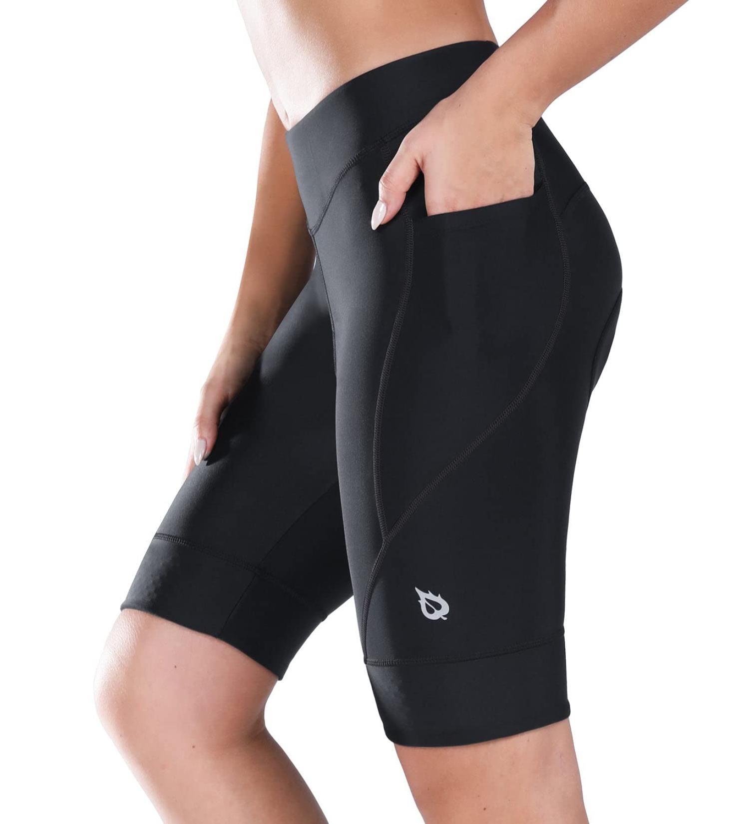 BALEAF Women's 4D Padded Cycling Shorts - Comfortable Spinning & Road Bicycle Shorts with Pockets Wide Waistband UPF50+ XXL Black - Buy Online on GoSupps.com