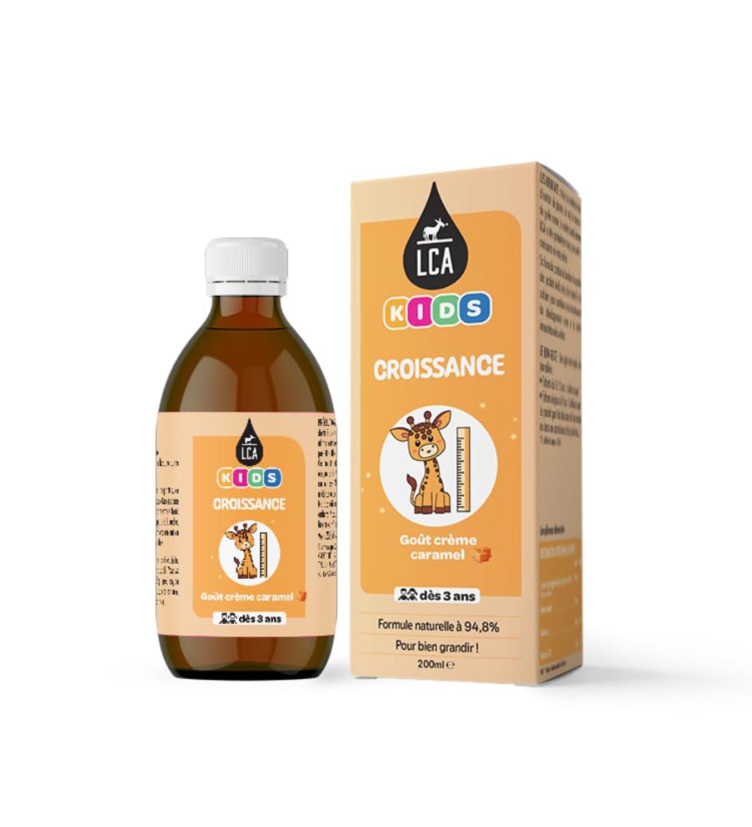 LCA KIDS CROISSANCE | Vitamine D3 Calcium Gel e Royale Miel | Enfants d s 3 ans | Go t Caramel | Ingr dients d'origine naturelle | Solution buvable | 200ml - Buy Online on GoSupps.com