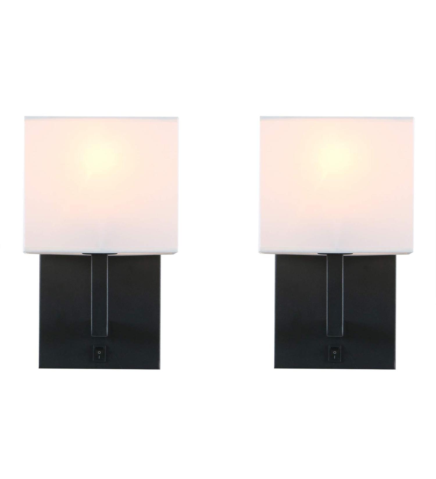 Yosoan Fabric Shades Wall Light | Simple Modern Black Wall Lamp (2 Pieces) - Creative Home Lighting Solution - Buy Online on GoSupps.com