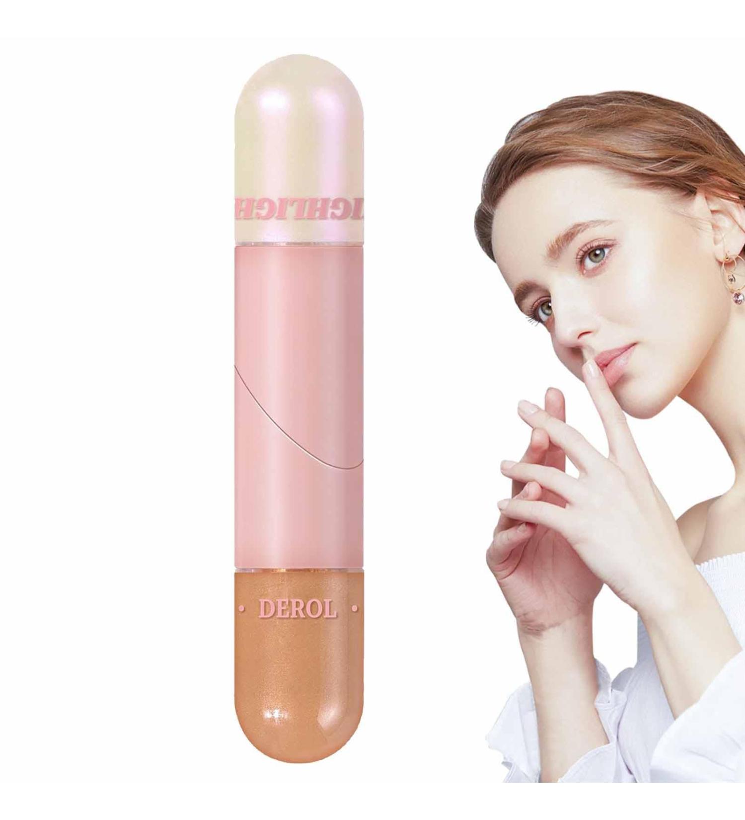Highlight Foundation Stick | 2 Colors Foldable Contouring Highlighter Long-Lasting Makeup as for Mom Wife Girlfriend Daughters Colleagues and 01 - Buy Online on GoSupps.com