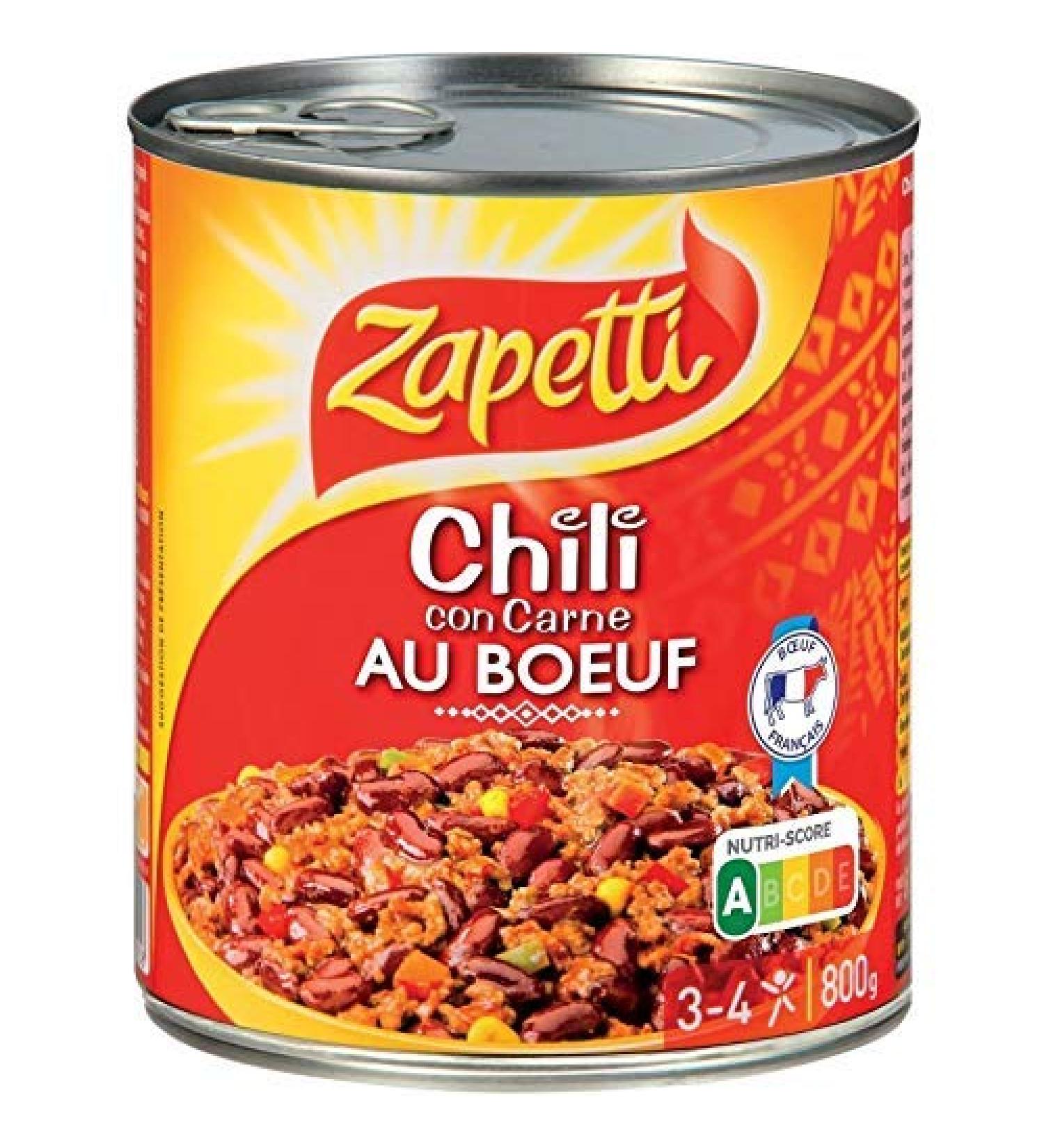 ZAPETTI - Chili Con Carne 800G - Pack of 3 - free delivery