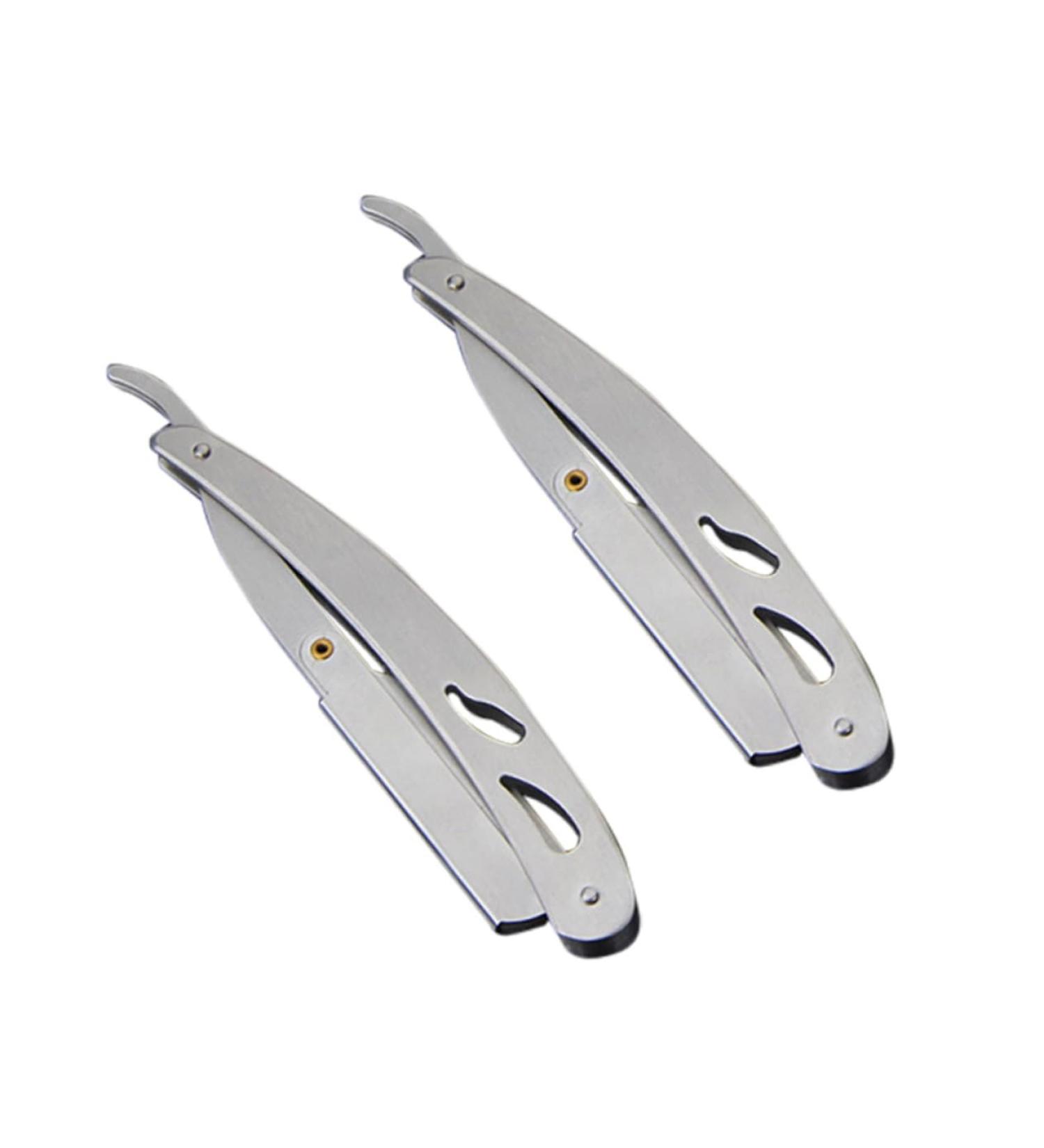 FOMIYES Vintage Razor Holder Set - 2 Mini Foldable Stainless Steel Shaving Holders | Perfect Father's Day Gift - Buy Online on GoSupps.com