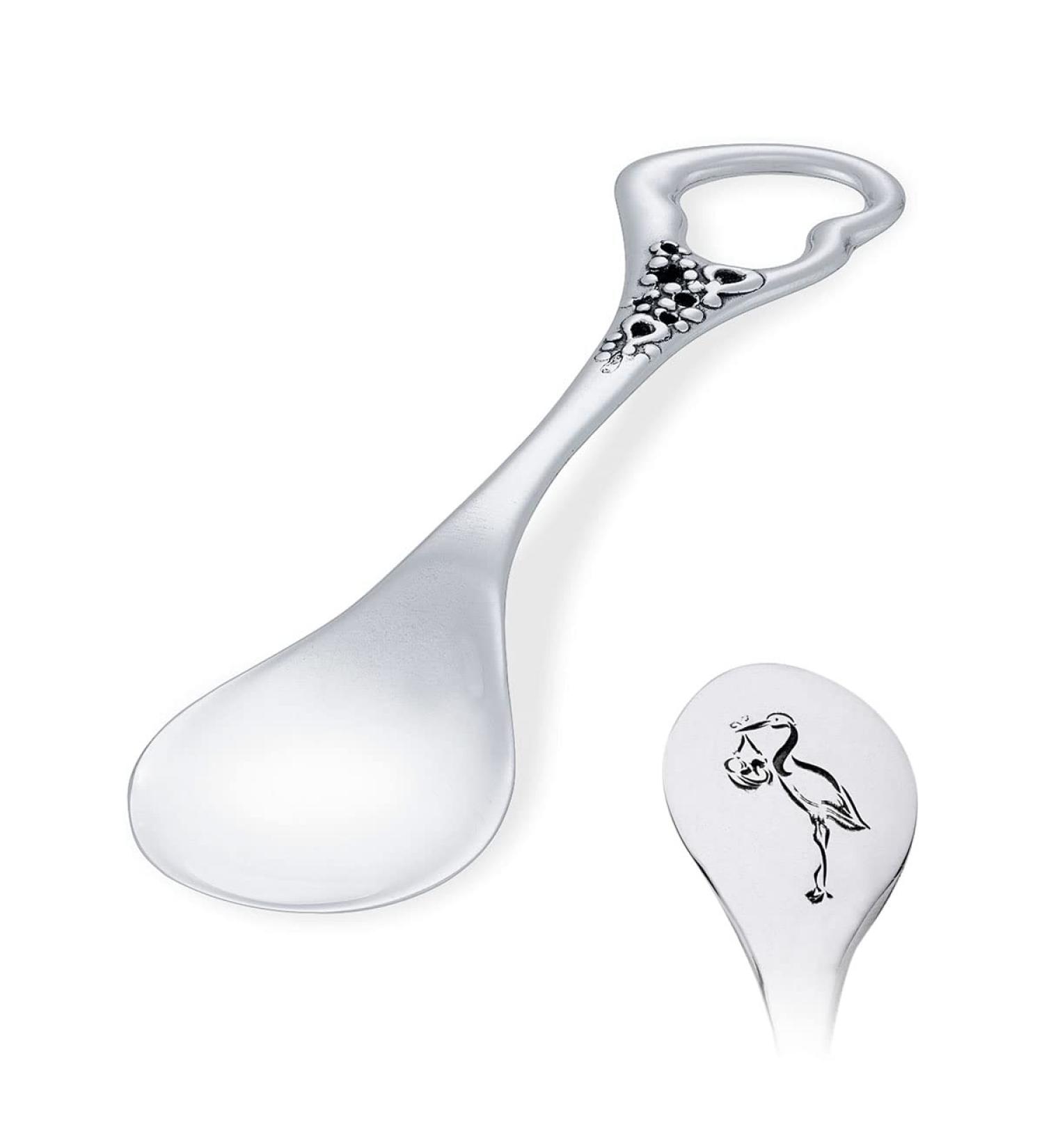 AMBEDORA Children's Christening Gift - Small Silver Spoons with Engraving | Real Silver 925 Birth Gift - Buy Online on GoSupps.com