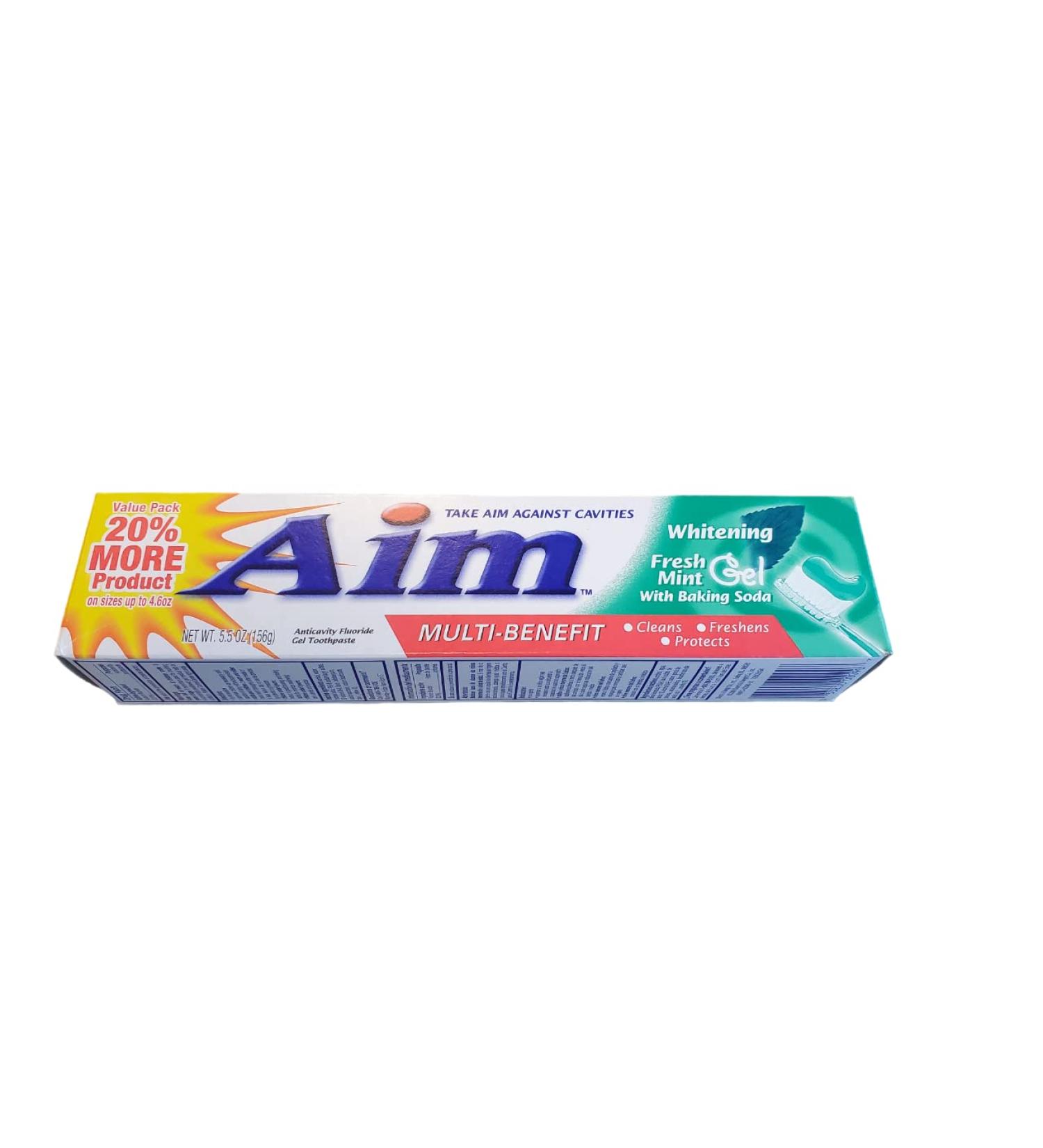 AIM Whitening Gel Toothpaste - Mint 6 oz - 2 Pack | Best International Shipping & Bright Smile - Buy Online on GoSupps.com