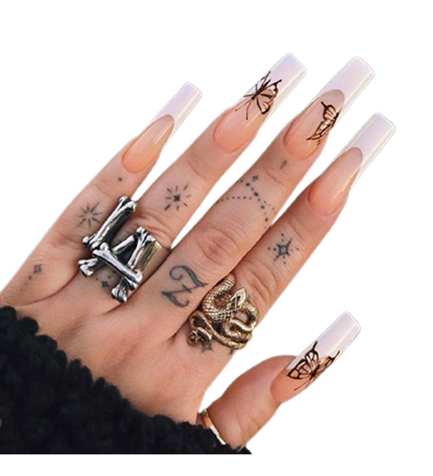 Press on Nails 3 Sets French Butterfly Artificail Nails Long Press-on Nails Fake Nail Ballerina for Women Girls (Color : Butterfly) (Color : Butterfly) (Butterfly) - Buy Online on GoSupps.com