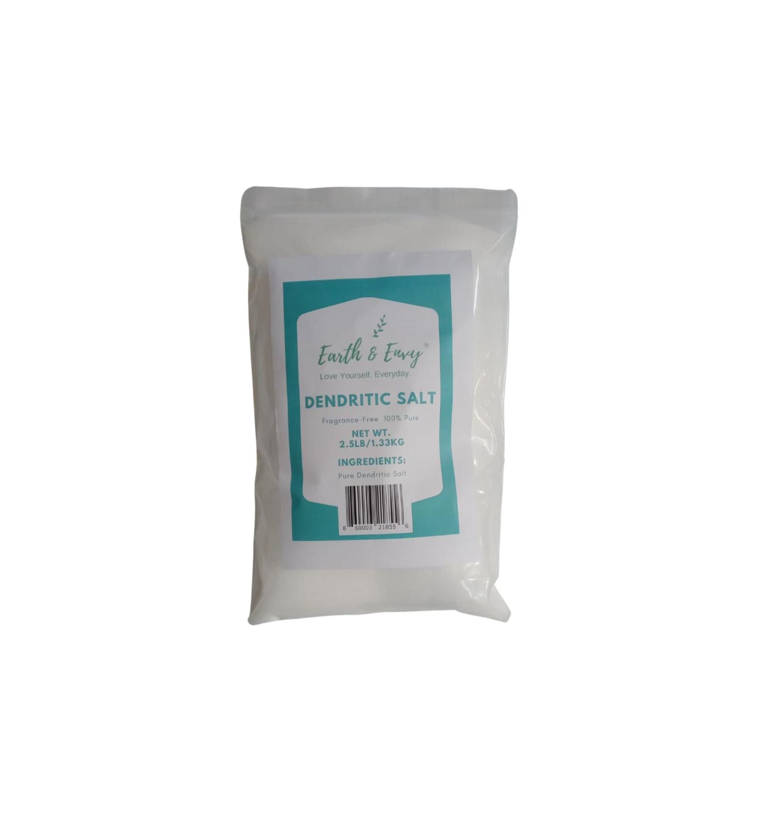 DENDRITIC Salt 2.5lb - Premium Fine Grain for Salt Scrubs, Exfoliation, Milk Baths & More | Earth & Envy - Buy Online on GoSupps.com