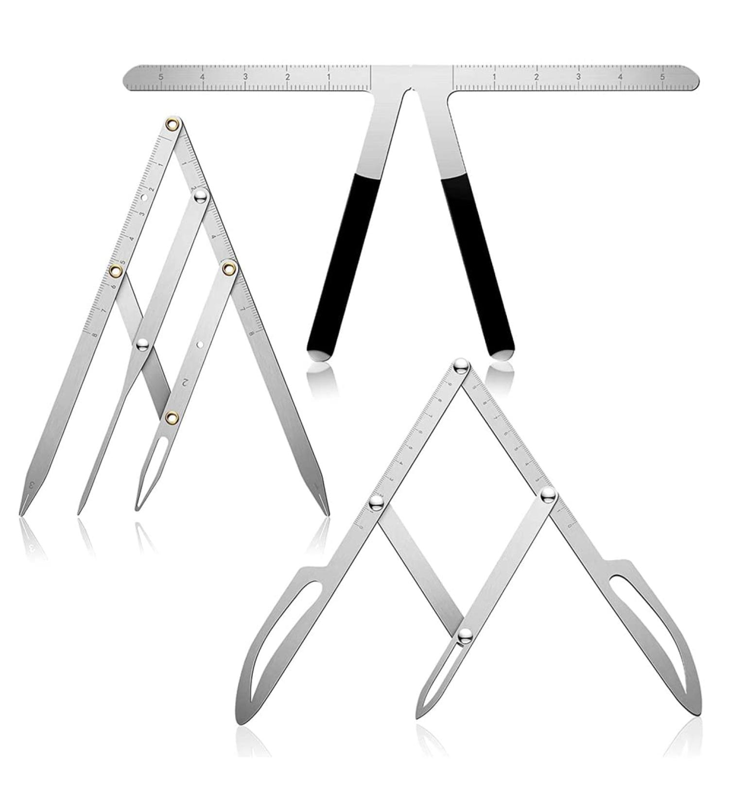 dinio 3 Pieces Eyebrow Ruler 3-Point Positioning Ruler Eyebrow Golden Proportion Thrush Ruler Permanent Eyebrow Measuring Tool DIY - Buy Online on GoSupps.com
