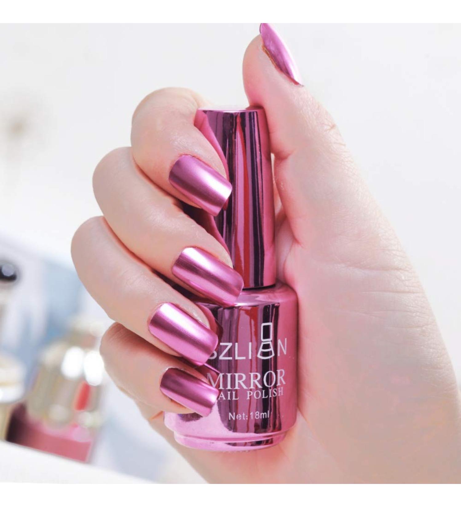 Wishwin Mirror Effect Nail Polish 8 Color UV LED Metallic Shiny Metal Nail Art Gels Nail Art Tool 18ml - Buy Online on GoSupps.com