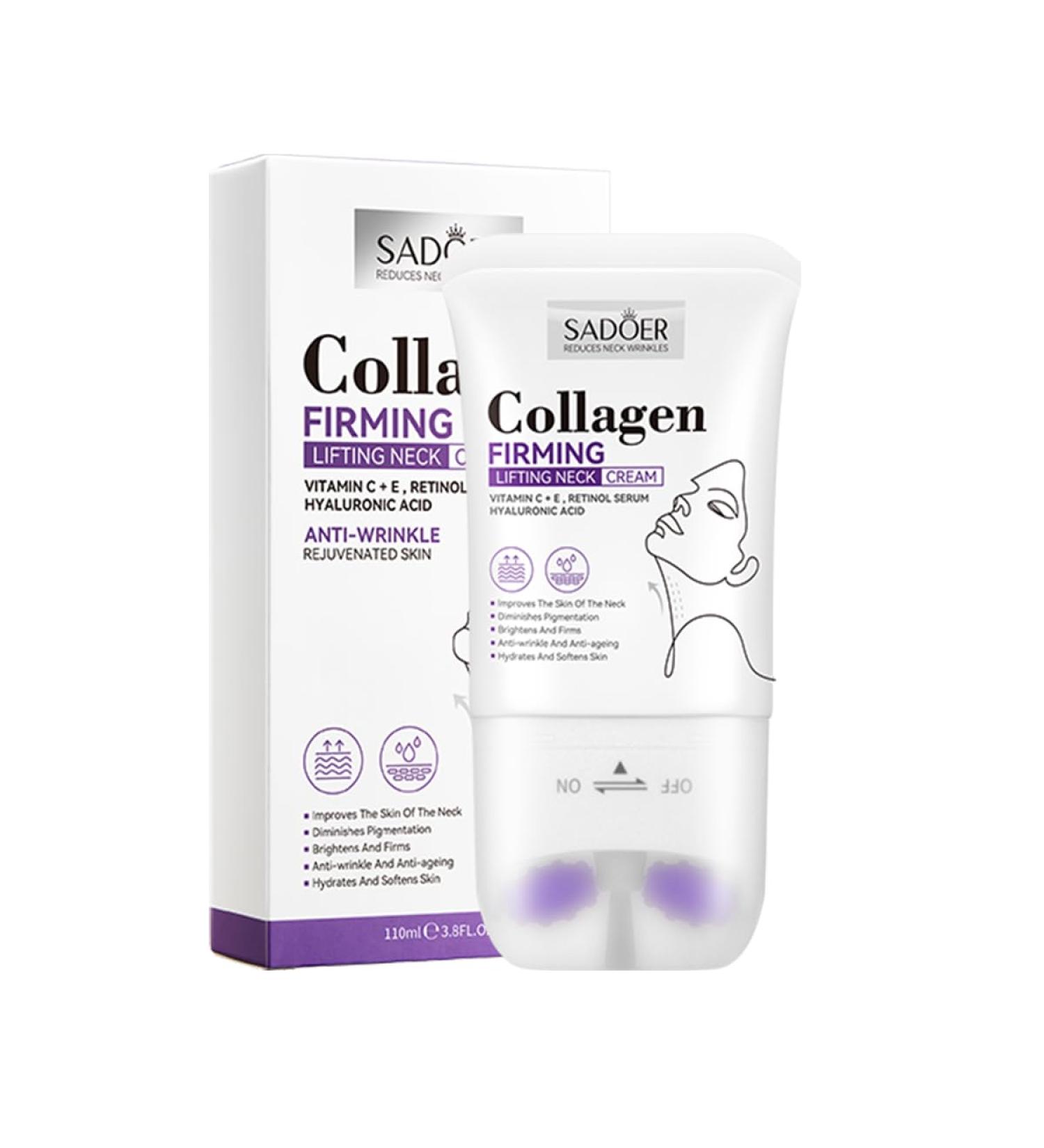 HQDA Lifting Neck Cream Antiaging tightening & moisturizing cream for sagging skin reduces wrinkles fine lines and double chin Colour Collagen Color Collagen - Buy Online on GoSupps.com