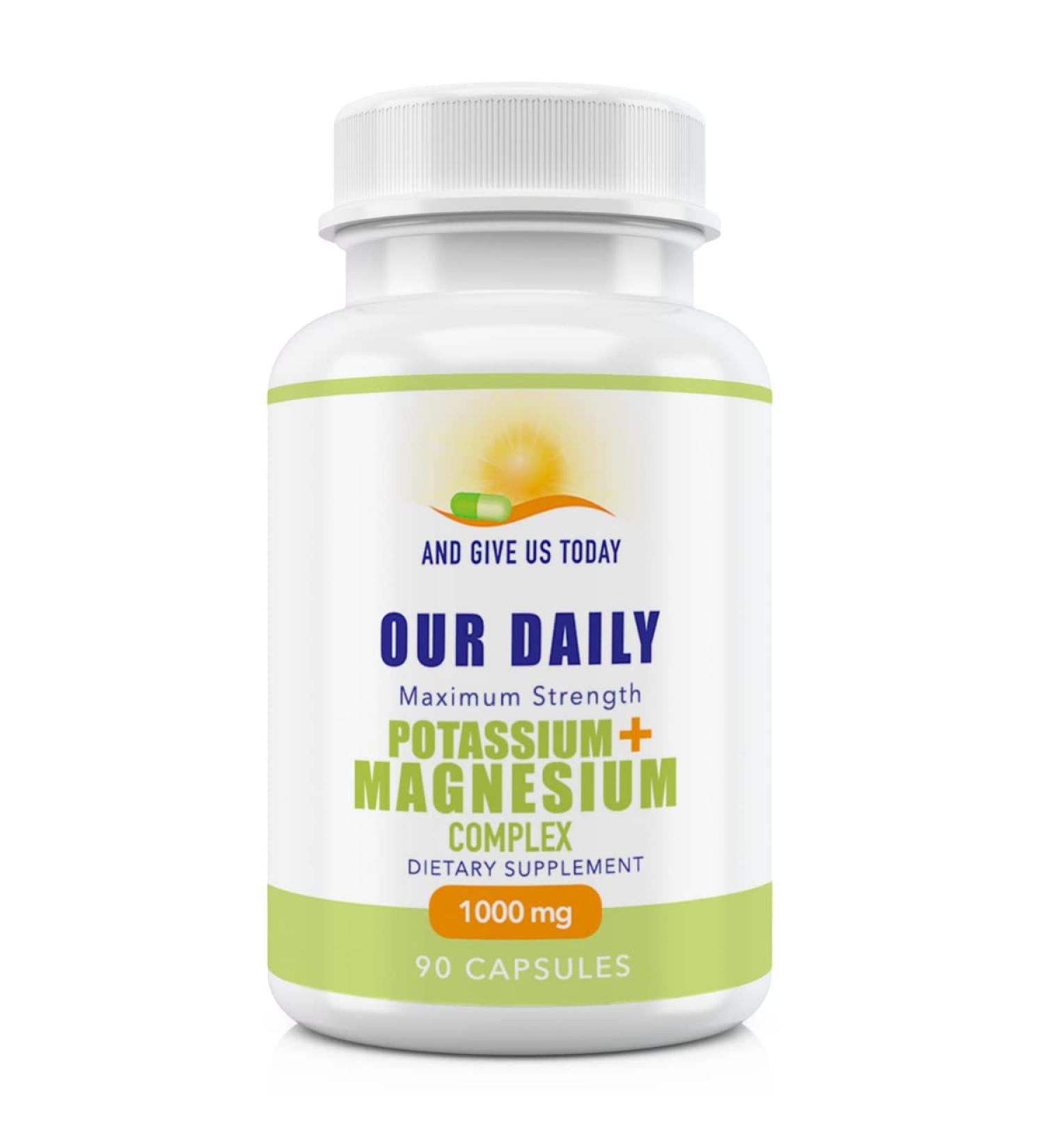 Potassium Magnesium Supplement 1000mg - 5 Forms of Magnesium for Muscle Recovery - 90 Caps - Gluten-Free & Non-GMO - Buy Online on GoSupps.com