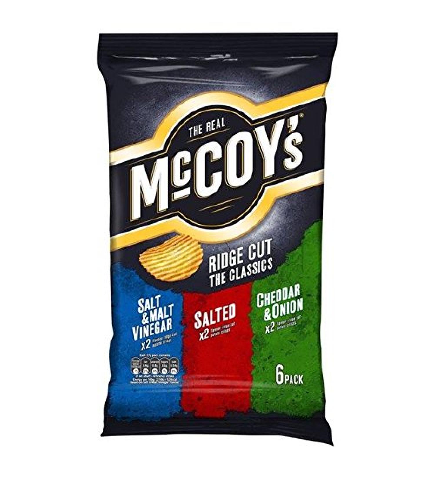 McCoys McCoy's Ridge Cut Crisps Variety 27g x 6 per pack