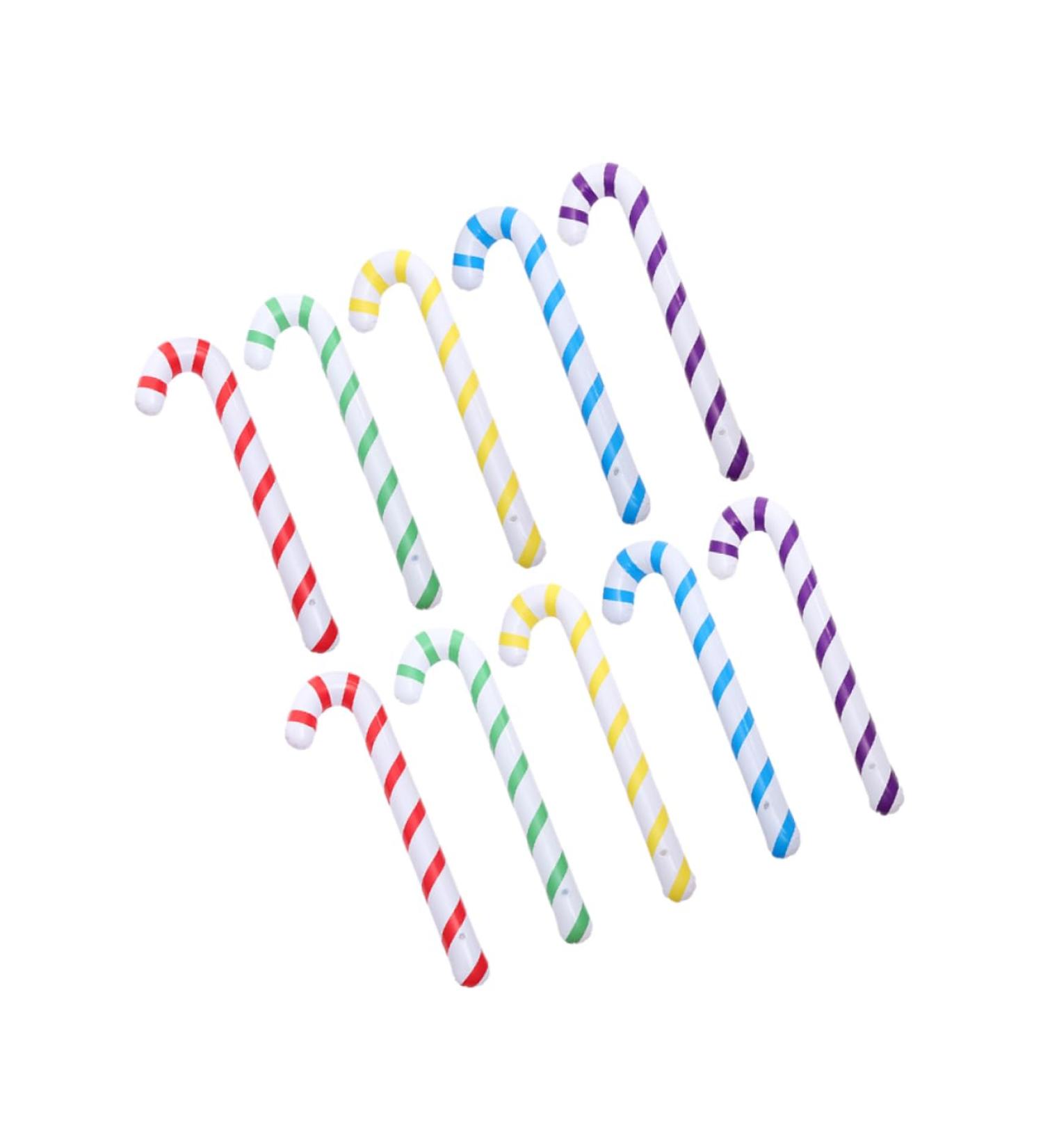 CAXUSD 10pcs Inflatable Crutches Candy Cane Funny Toys Xmas Cane Balloon Pencil Candy Boxes Joke Pvc - Buy Online on GoSupps.com