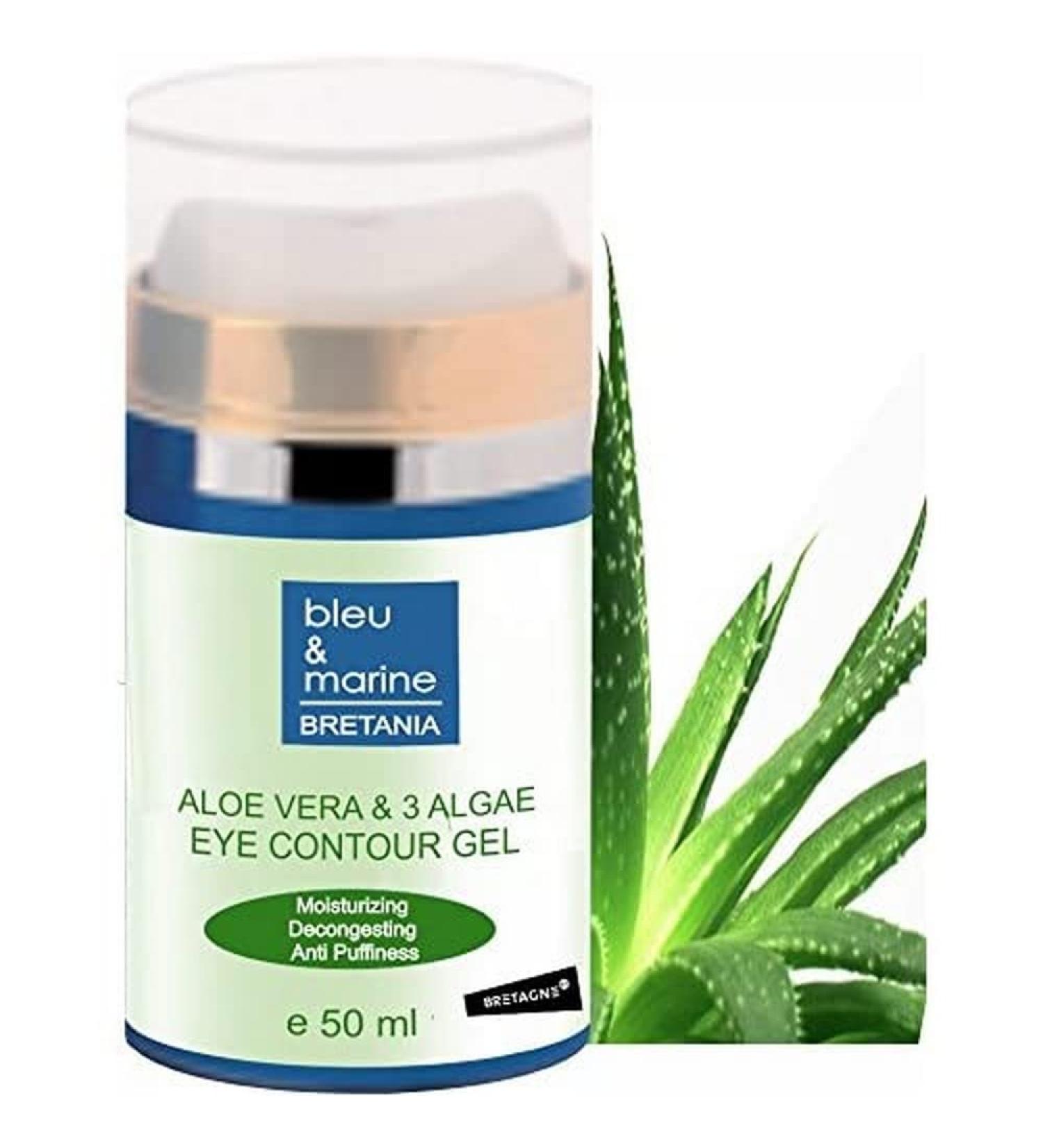 Bleumarine Bretania - hydroactive eye care gel 50ml |With aloe vera and algae |Reduces tear bags |Skin -calming and moisturizing |Ecological cultivation made in France