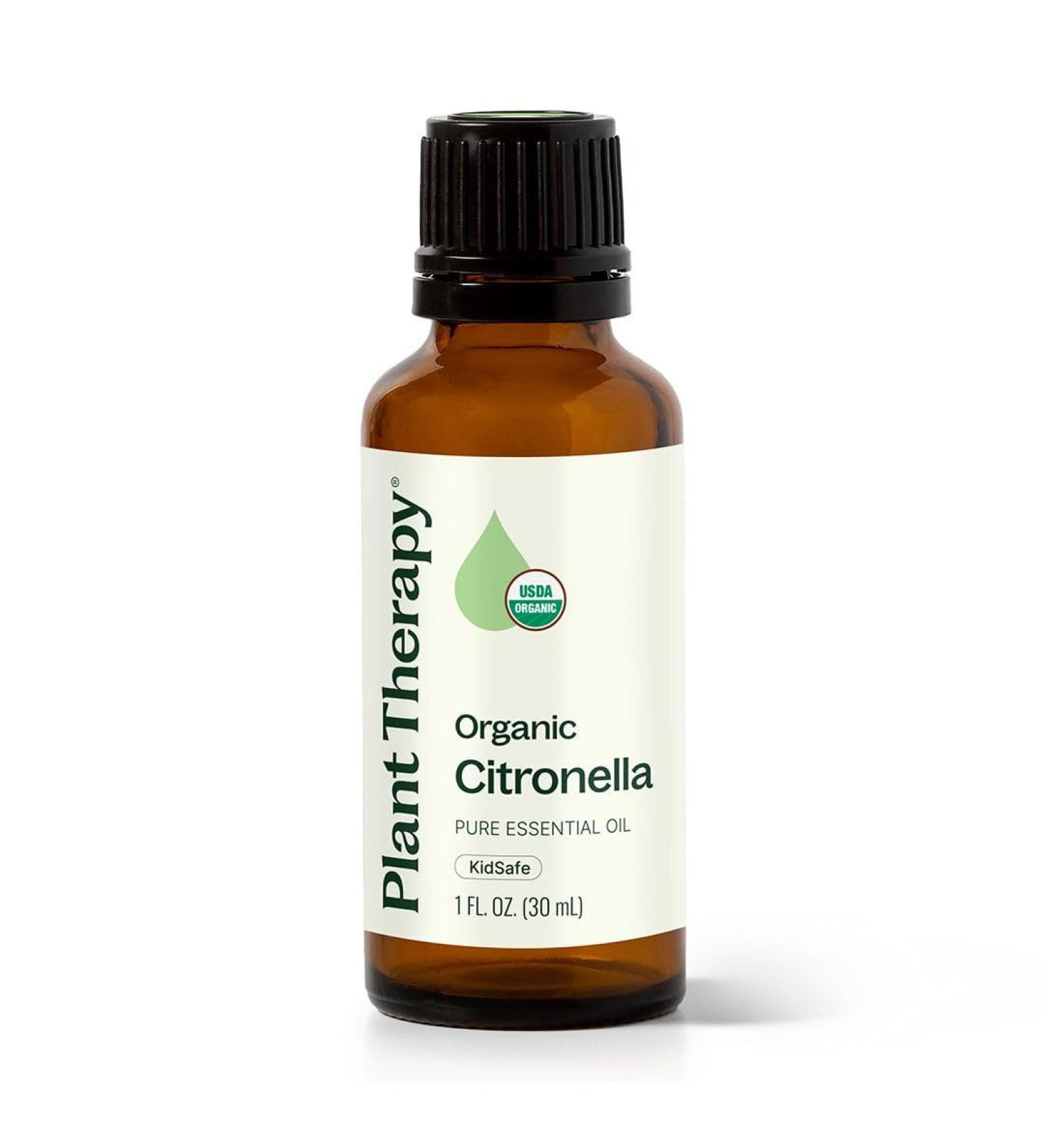Plant Therapy Citronella Organic Essential Oil 30 mL (1 oz) 100% Pure USDA Certified Organic Undiluted Natural Aromatherapy for Outdoor Pests and Immune Support - Buy Online on GoSupps.com