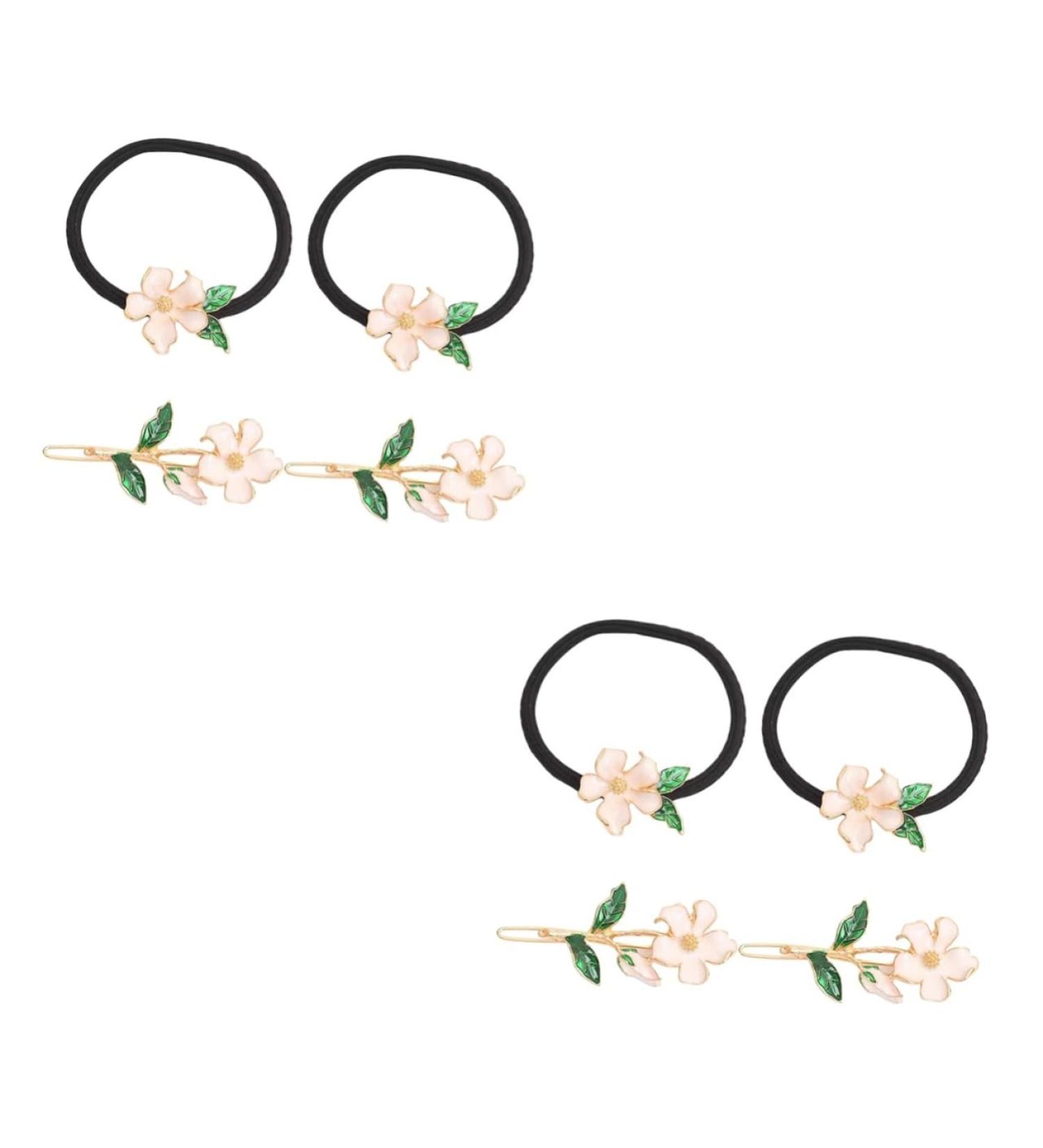 Beavorty 2 Sets hairpin girls hair band girls hair tie hair ties for girls gold hair clips for women floral hair barretes flower hair bands alloy women's side clip pear blossom - Buy Online on GoSupps.com