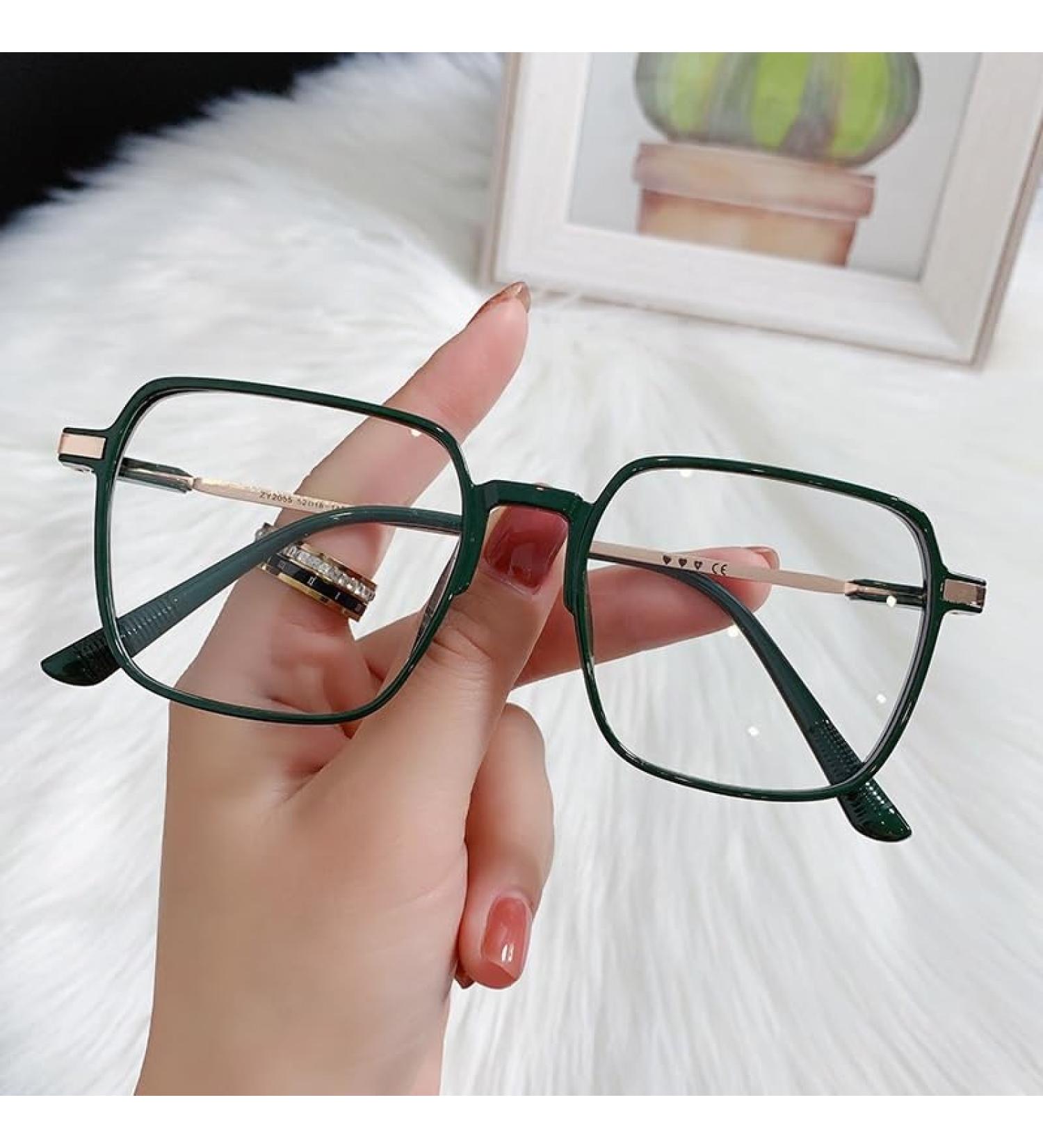 Buy PARWANA Oversized Blue Light Blocking Reading Glasses - Anti Eye Strain HD Computer Readers Eyeglasses - Green Flat Light Mirror +0.00 - International Shipping Available - Buy Online on GoSupps.com