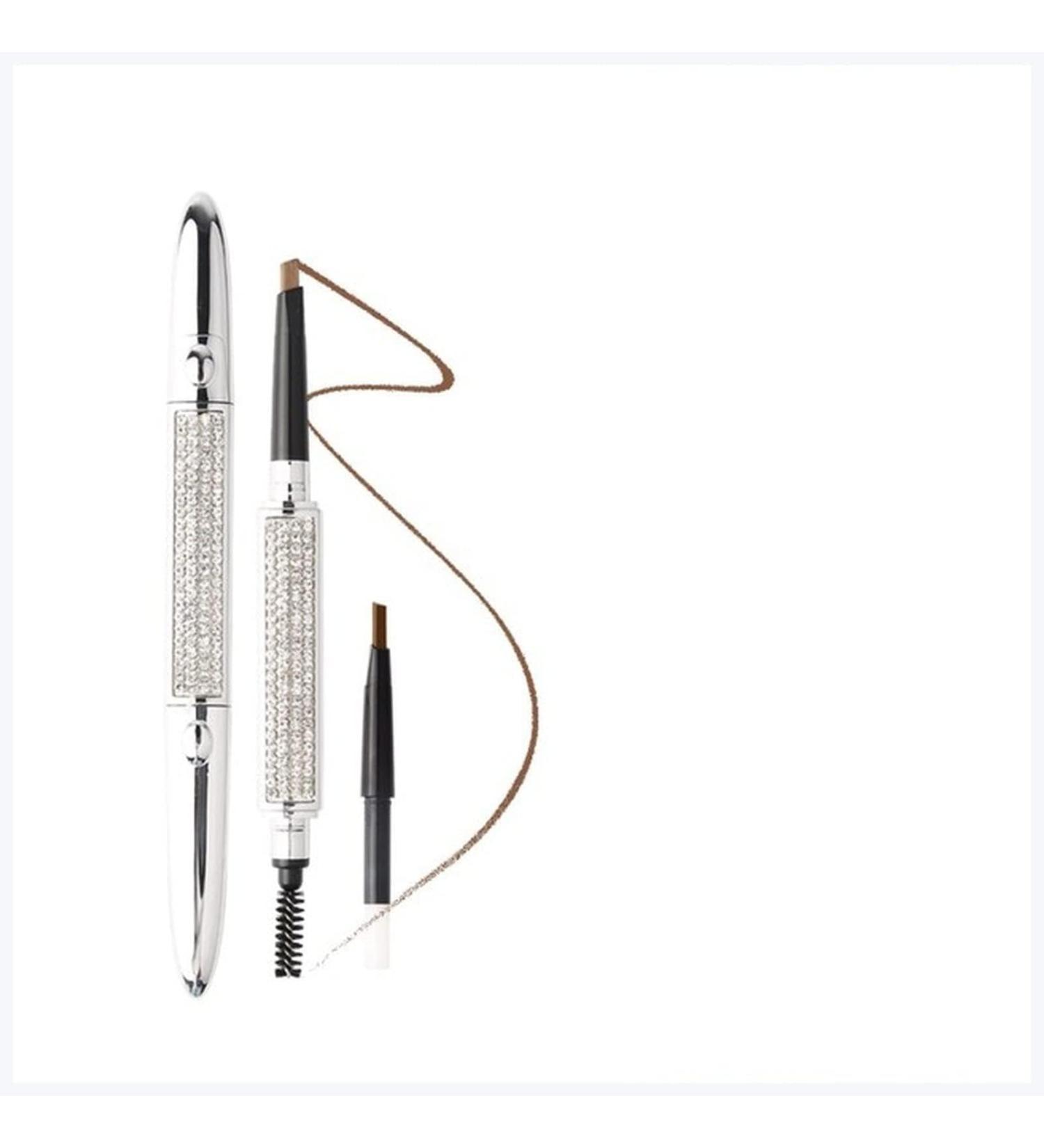 PiurUf Eyeliner Starry Sky Diamond Silver Tube Double Head Eyebrow Pencil Waterproof Lasting Eyes Black Brown Makeup Rotatable Pen Black Felt Eyeliner3 - Buy Online on GoSupps.com