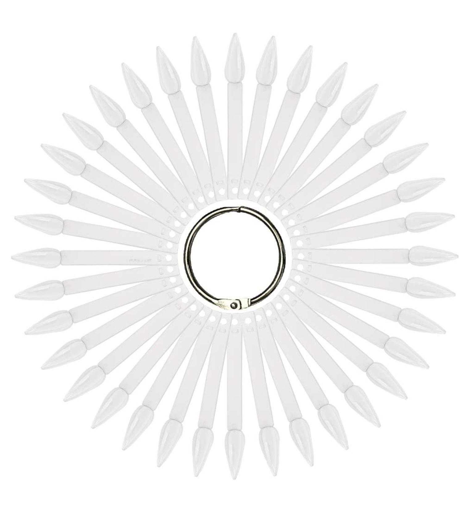 Tip Fan Stiletto Transparent Clear | 36 Presentation Nail Tips with Metal Ring | NAILFUN Nail Art Display - Buy Online on GoSupps.com