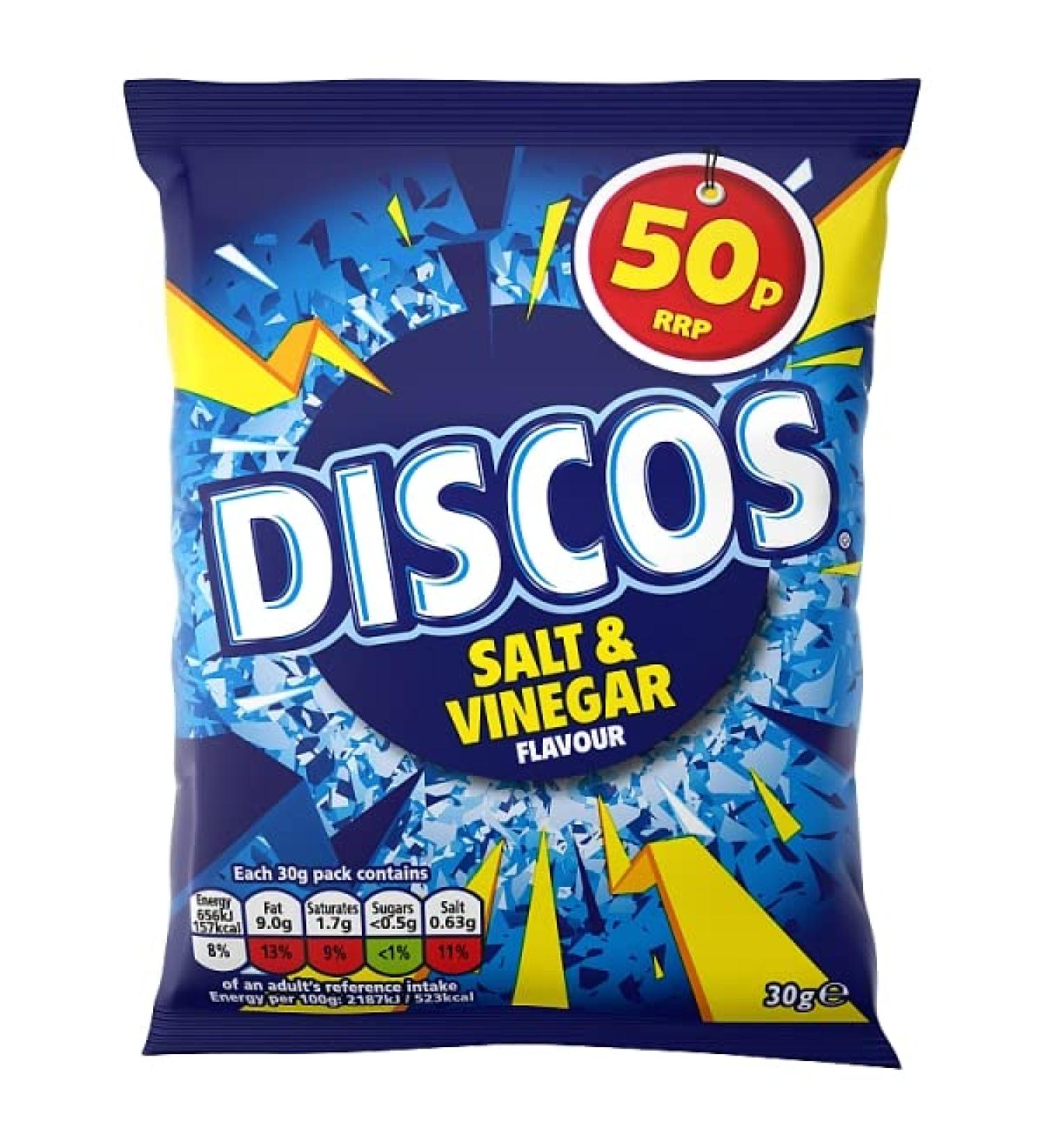 Discos Salt & Vinegar Flavour 30g - Box of 30