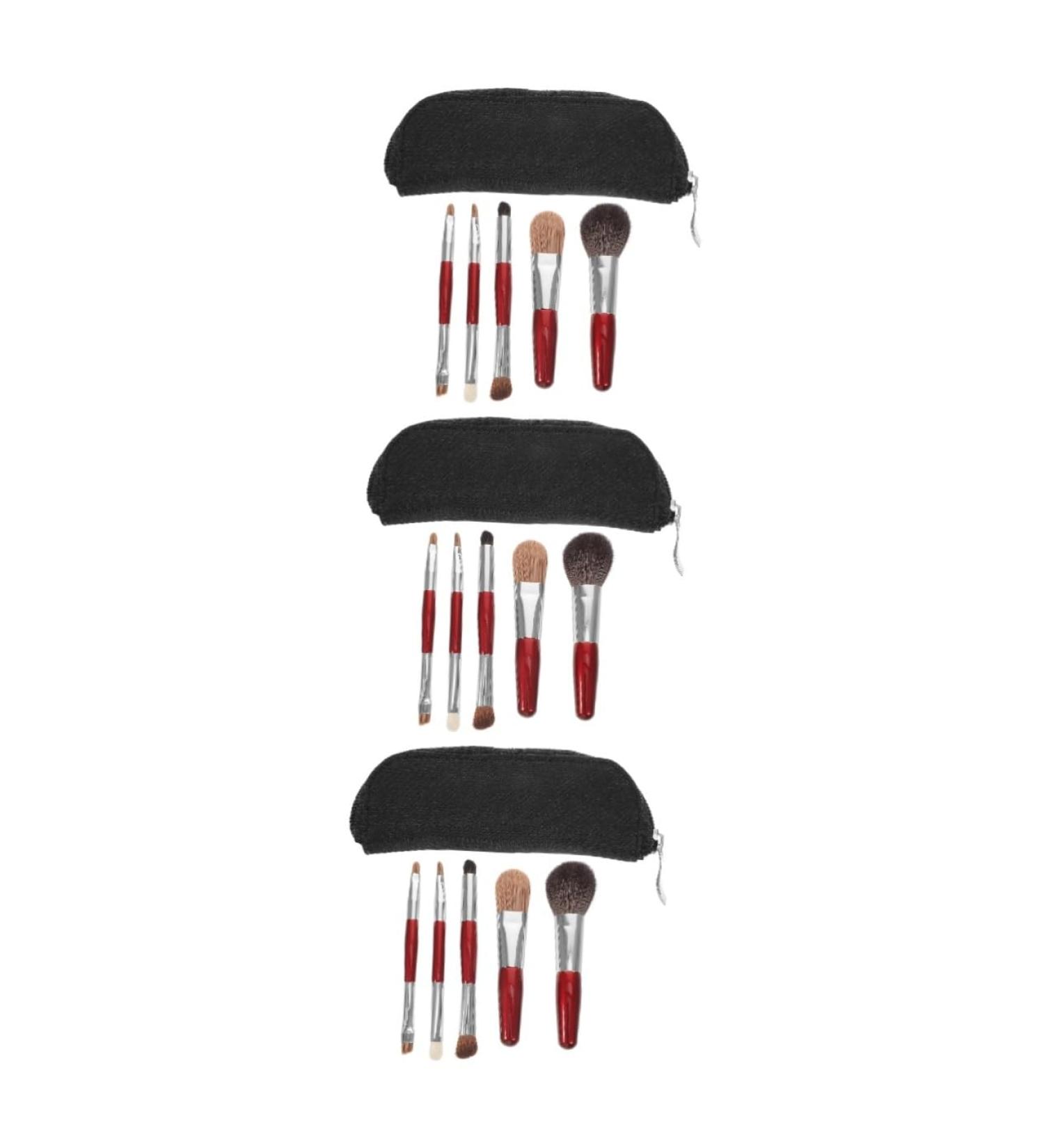 Beavorty 3 Sets makeup brush with bag women makeup women makeup supplies lip brush blush face beauty tools beauty supply make up brush portable fiber wool cosmetics travel - Buy Online on GoSupps.com