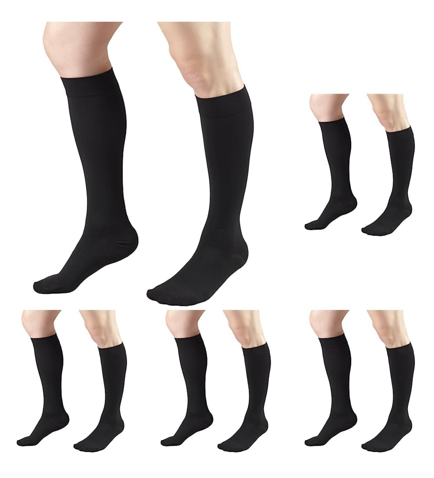 Buy Truform Short Length 20-30 mmHg Compression Stockings for Men & Women - Closed Toe Black Large (Pack of 5) | International Shipping Available - Buy Online on GoSupps.com