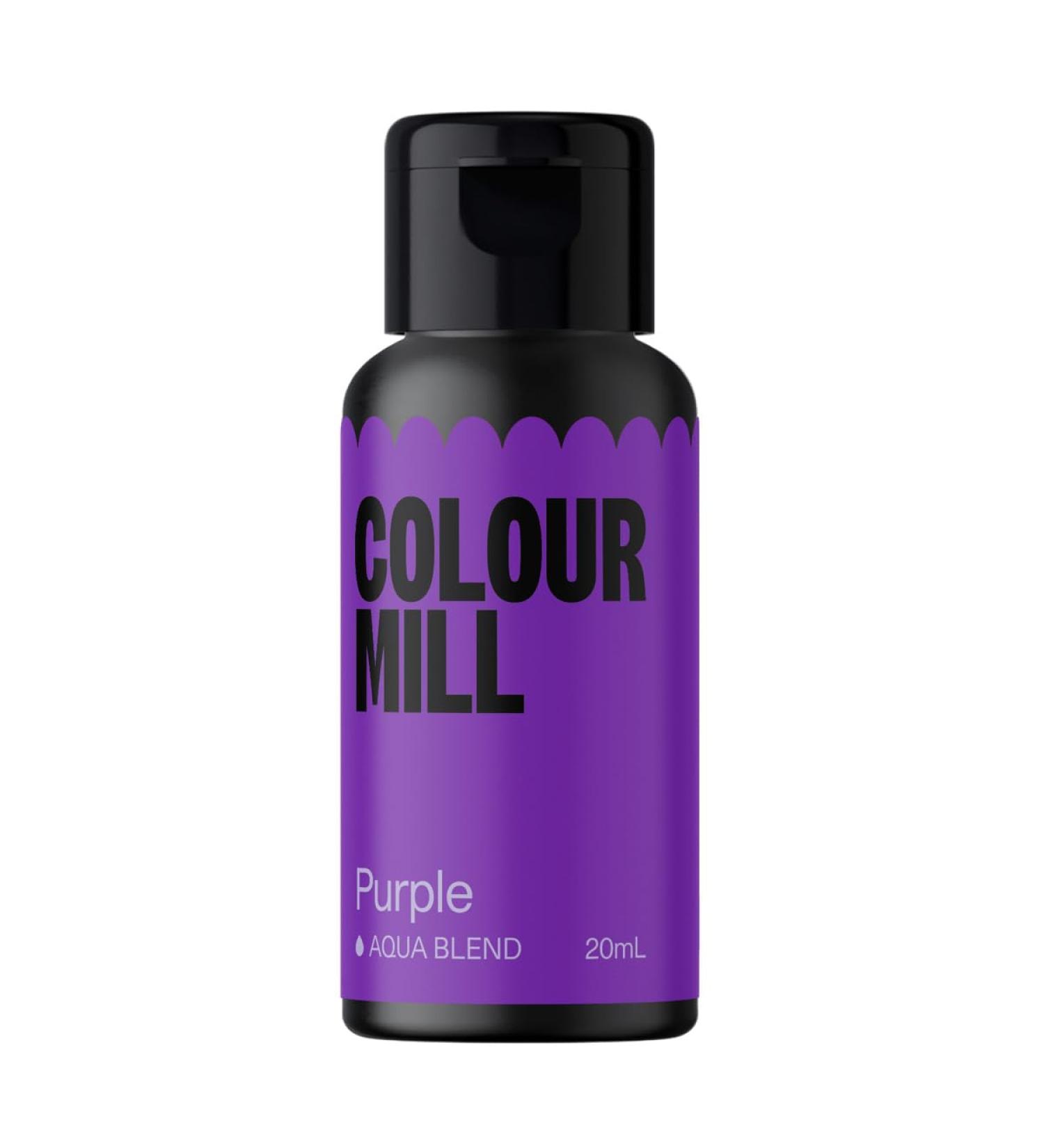 Colour Mill Aqua Blend Purple - Intense Water-Based Food Colouring (20ml) | Highly Concentrated Violet for Baking & Decorating - Buy Online on GoSupps.com