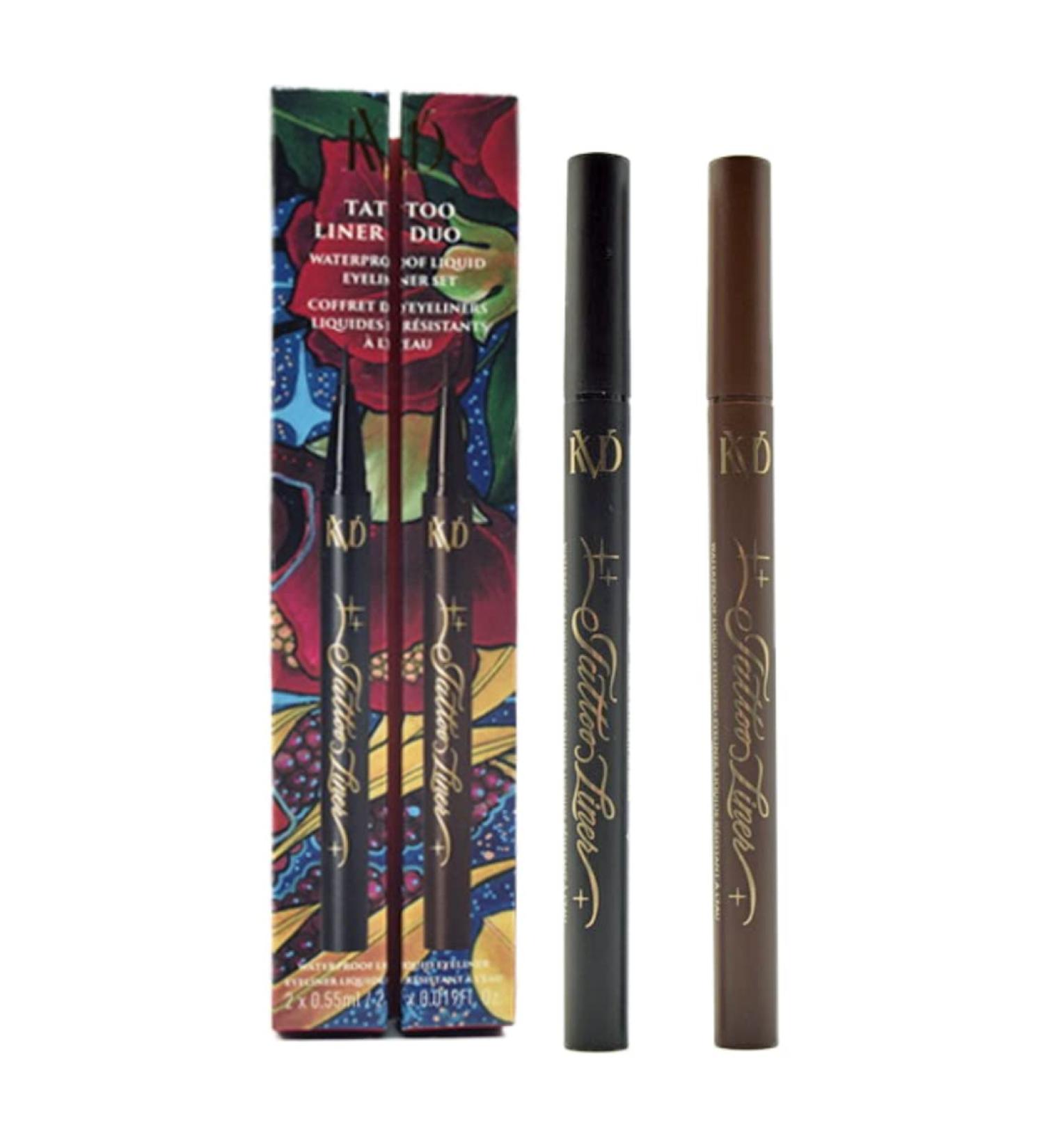 Kat Von D KVD Beauty Tattoo Liner Duo: Trooper Black & Mad Max Brown, Waterproof Liquid Eyeliner Set - Buy Online on GoSupps.com