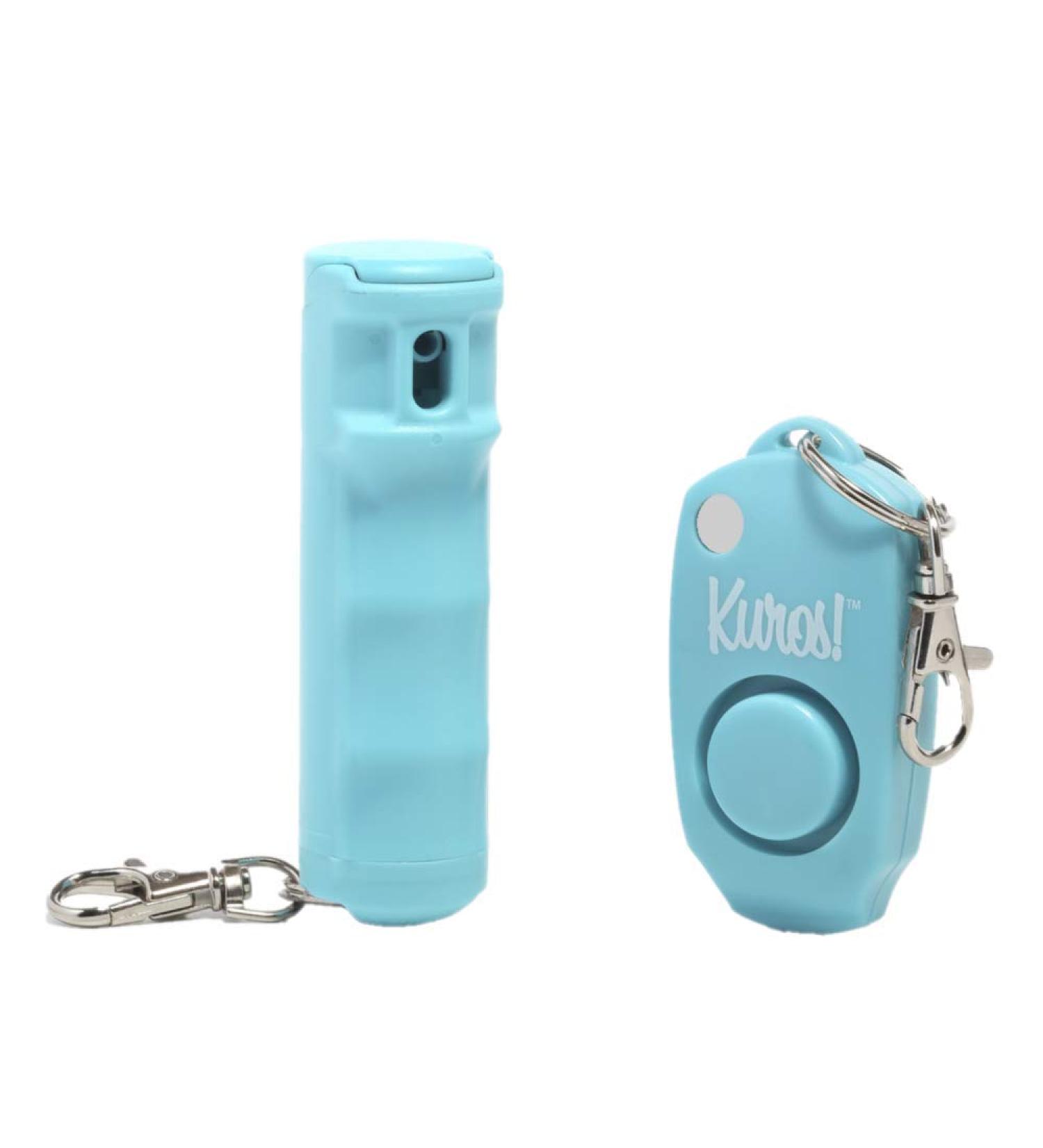 Kuros by Mace Brand Pocket Pepper Spray & Personal Alarm Combo (Turquoise) - 10 Self Defense Spray, 130dB Alarm, UV Dye - Safety Cap - Buy Online on GoSupps.com