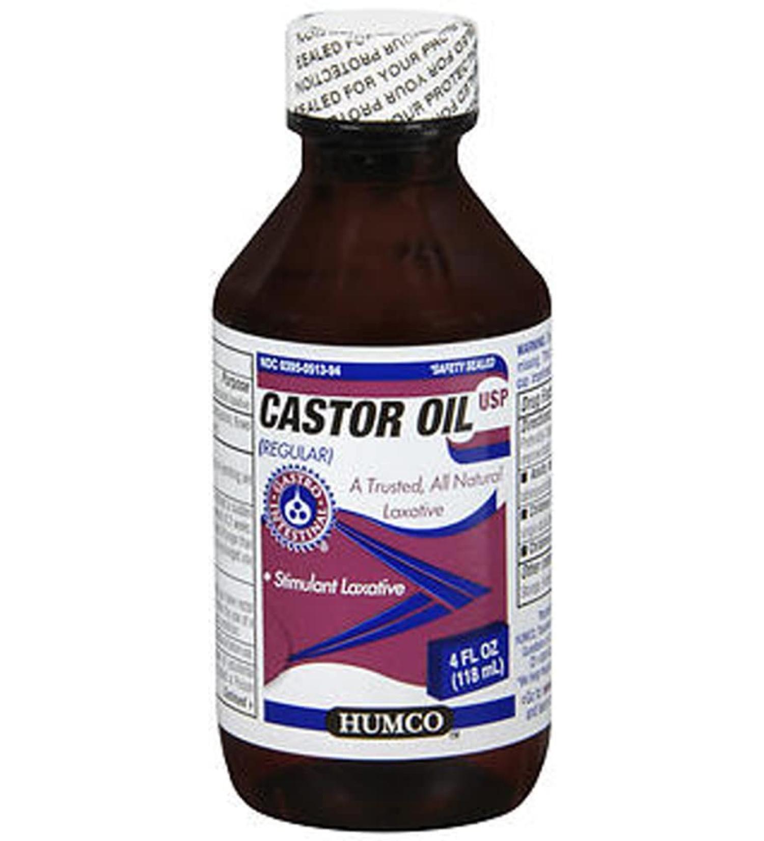 Humco Regular Castor Oil USP 4 fl oz All Natural Stimulant Laxative Gastro by HUMCO