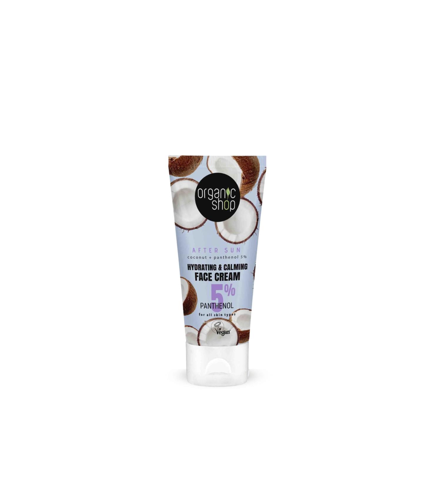 Organic Shop After Sun Hydrating & Calming Face Cream (50ml) - Natural Post-Sun Skincare - Buy Online on GoSupps.com