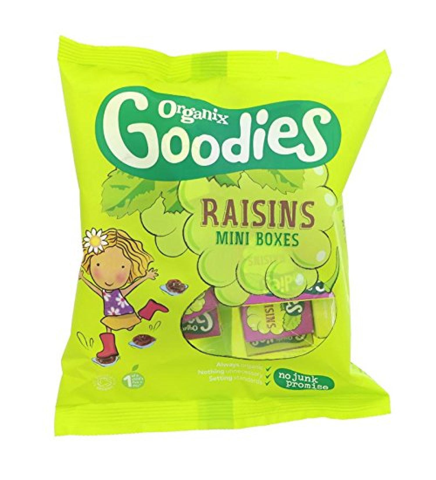 Organix Goodies Organic Raisins Mini Boxes 12mth+ (18x14g) - Pack of 6