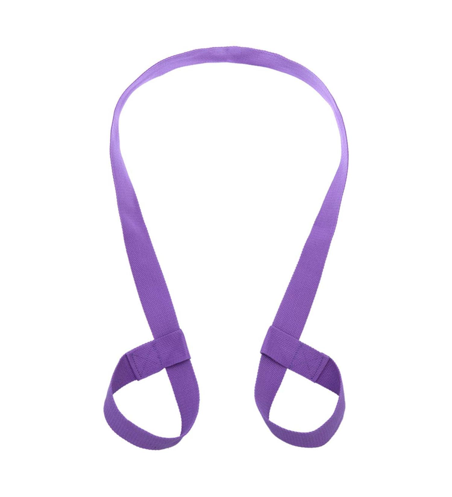 Garneck Adjustable Cotton Yoga Mat Carrier Sling - Extra Long Strap for Yoga Exercise - Black Lavender - Buy Online on GoSupps.com