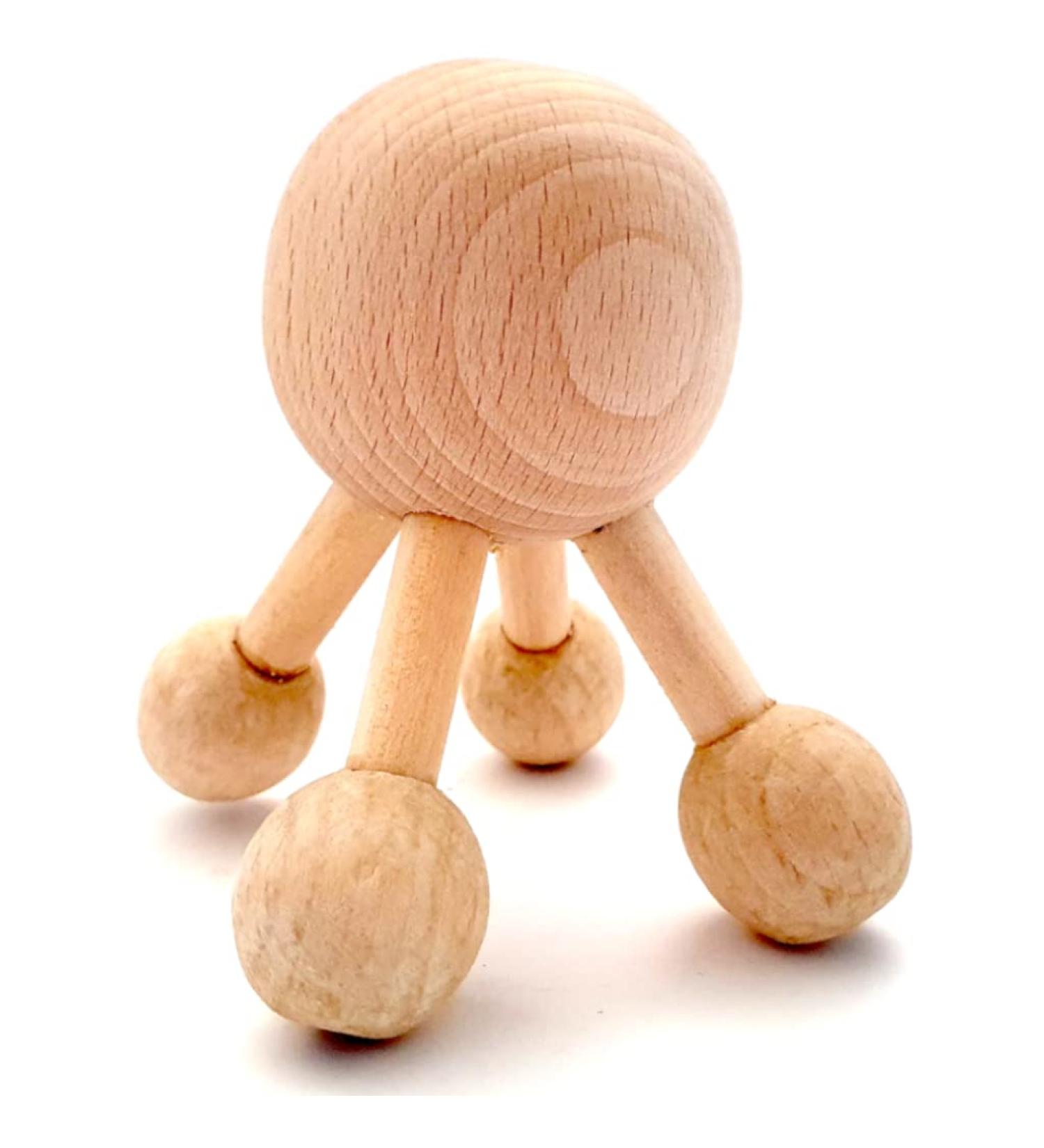 Ostento Massager Wood | Massage Roller for Back Neck Shoulders and More | Maderotherapy & Wood Therapy - European Quality - Buy Online on GoSupps.com