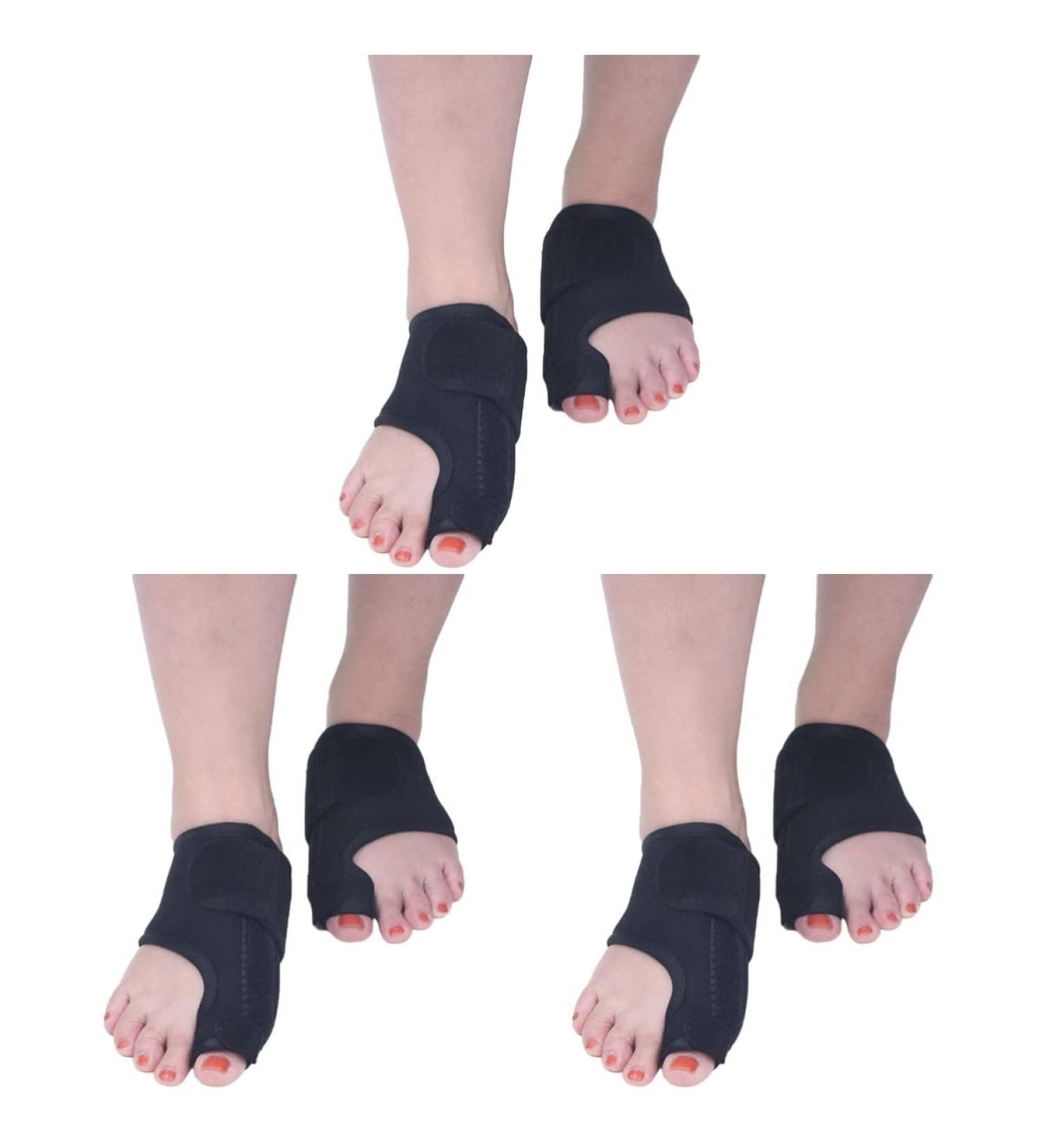 Orthopedic Toe Stretcher Bandages - 3 Pairs for Bunion Valgus Correction & Hallux Separator, Black Correctors for Men - Adult Fabrics - Buy Online on GoSupps.com