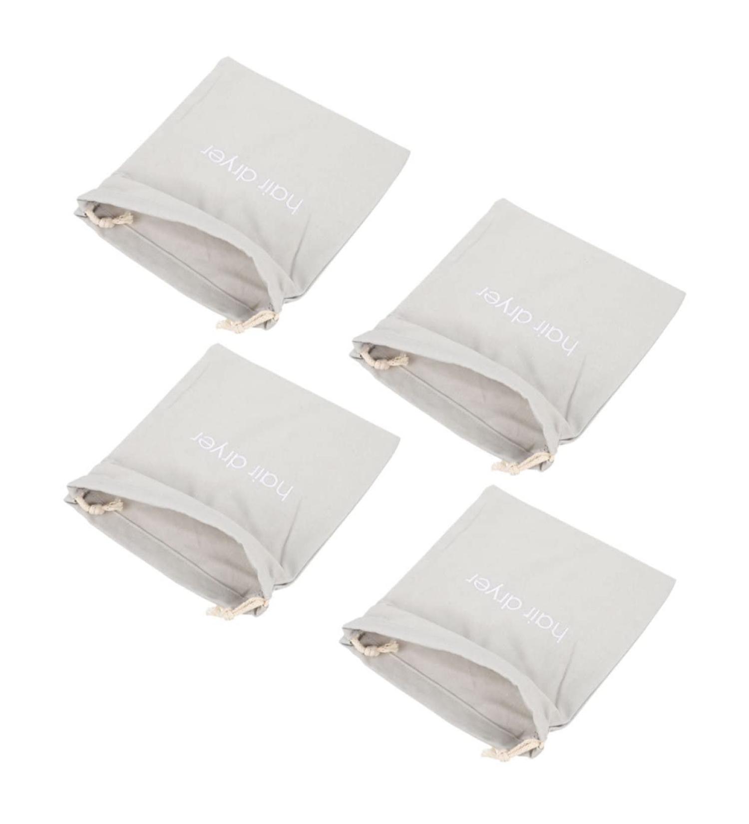 Beavorty 4pcs Hair Dryer Storage Bag Travel Hair Dryer Bathroom Shower Bags Hair Dryer Organizers Drawstring 33x30cm Light Grey - Buy Online on GoSupps.com