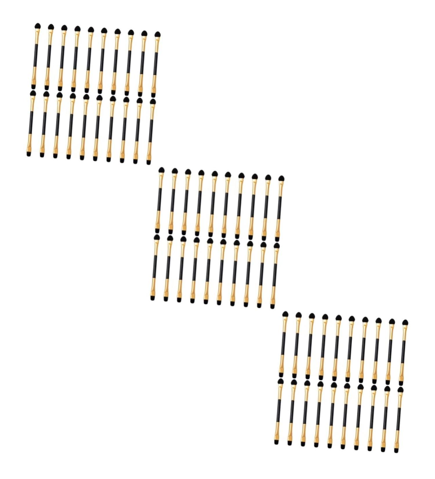 Baluue 60 Pcs Double Ended Eyeshadow Brush Makeup Brushes Make up Brushes Eye Brush for Eyeshadow 12.50X0.50X0.50CMx3pcs Goldenx3pcs - Buy Online on GoSupps.com