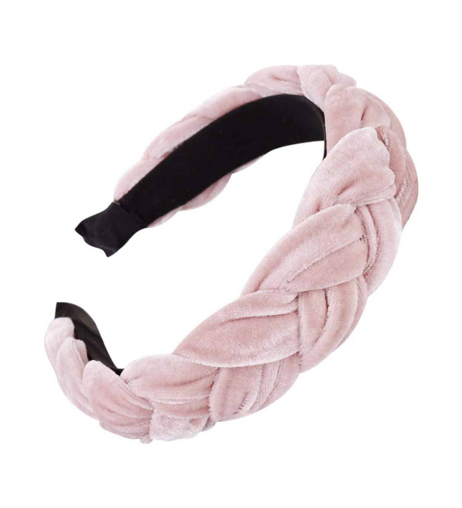 MIRRAY Rockabilly Fashion Velvet Braid Hairband Women Hair Head Hoop Sweet Girls New Trend Summer Hair Headband Pink