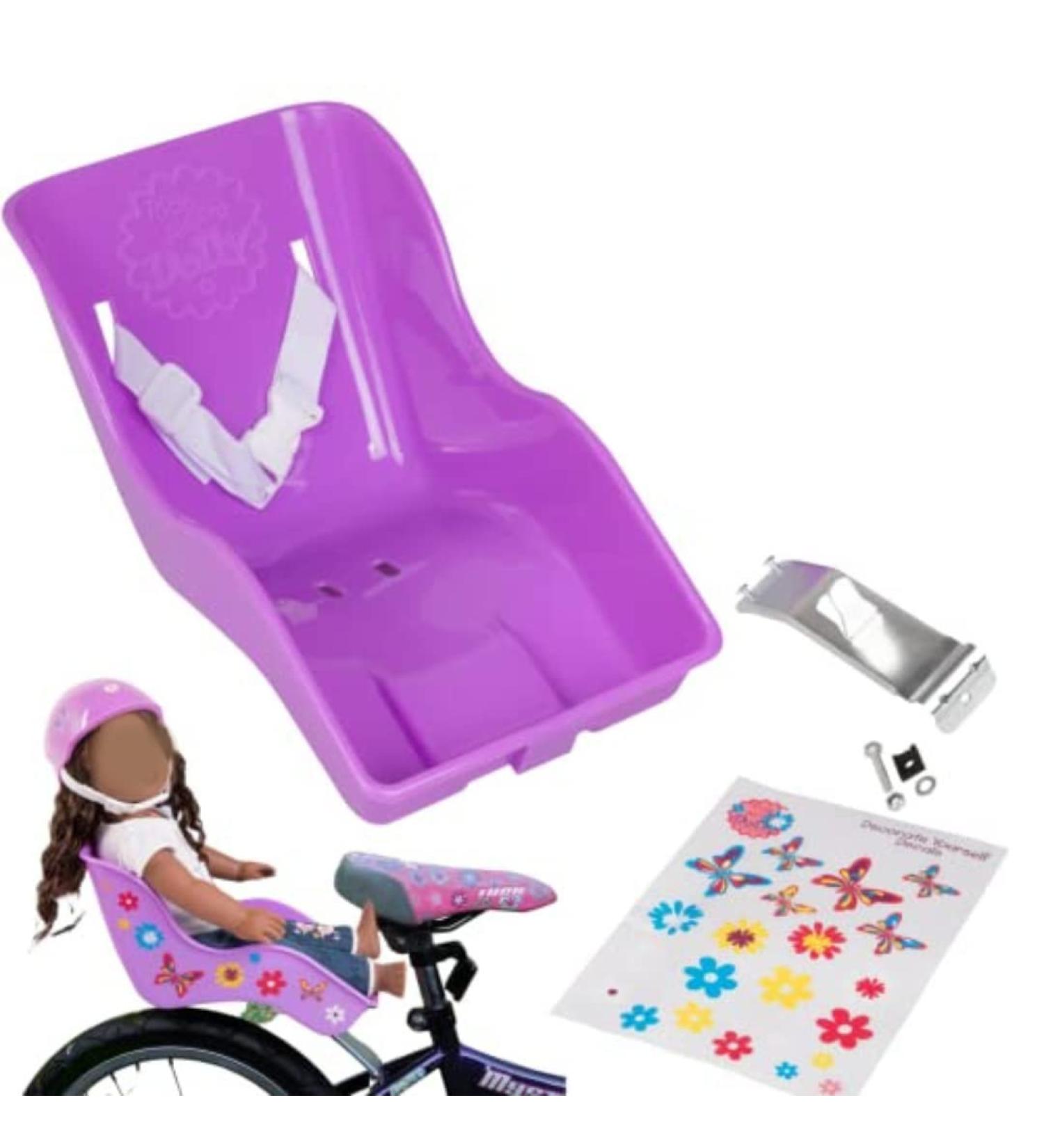 Ride Along Dolly Doll Bicycle Seat - Purple with DIY Decals | Fits Standard Dolls & Stuffed Animals - Buy Online on GoSupps.com