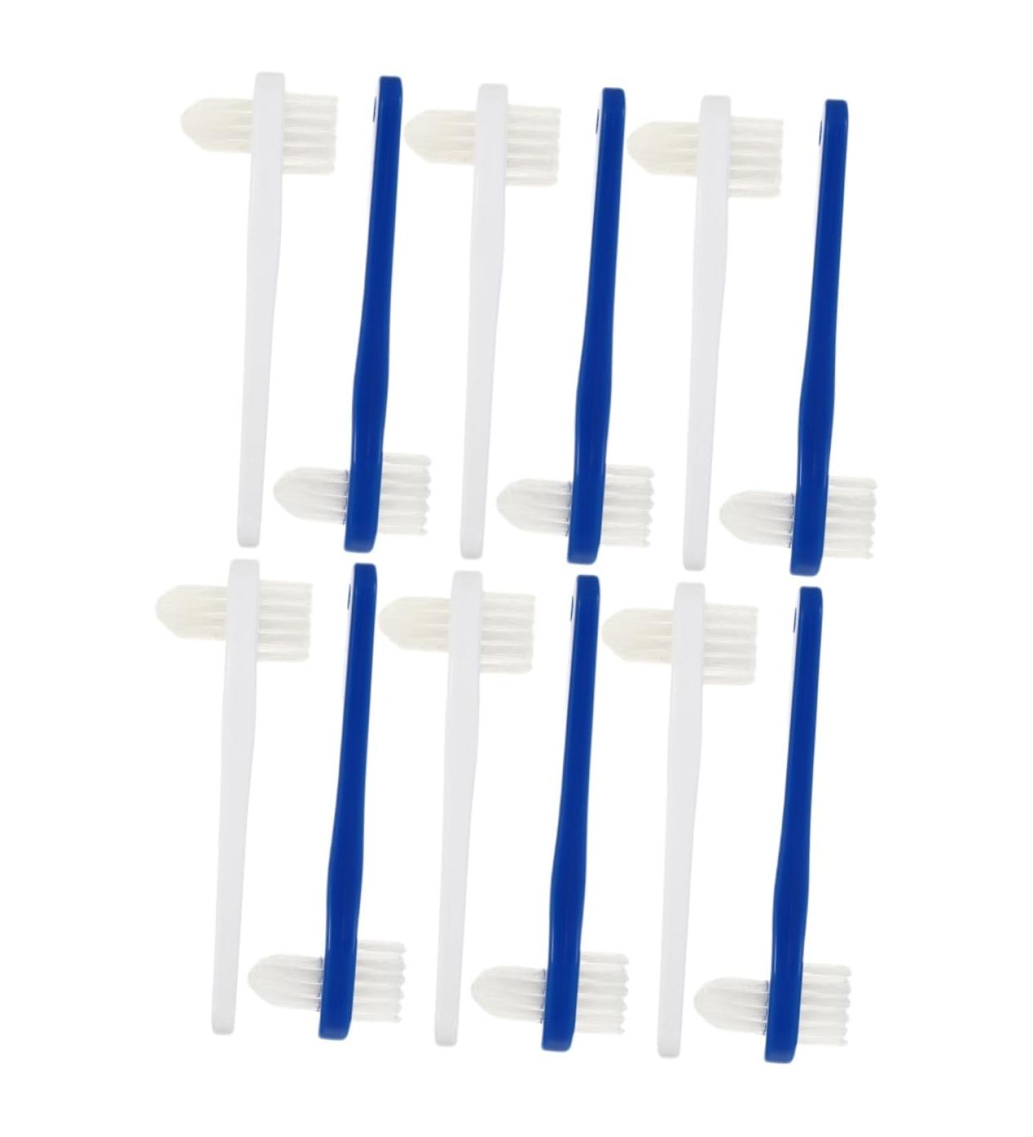 TOVINANNA 12 Stk Double-Headed Soft Toothbrush - Portable Denture & False Teeth Cleaning Tool (2x2 Stk) - Buy Now for International Shipping! - Buy Online on GoSupps.com
