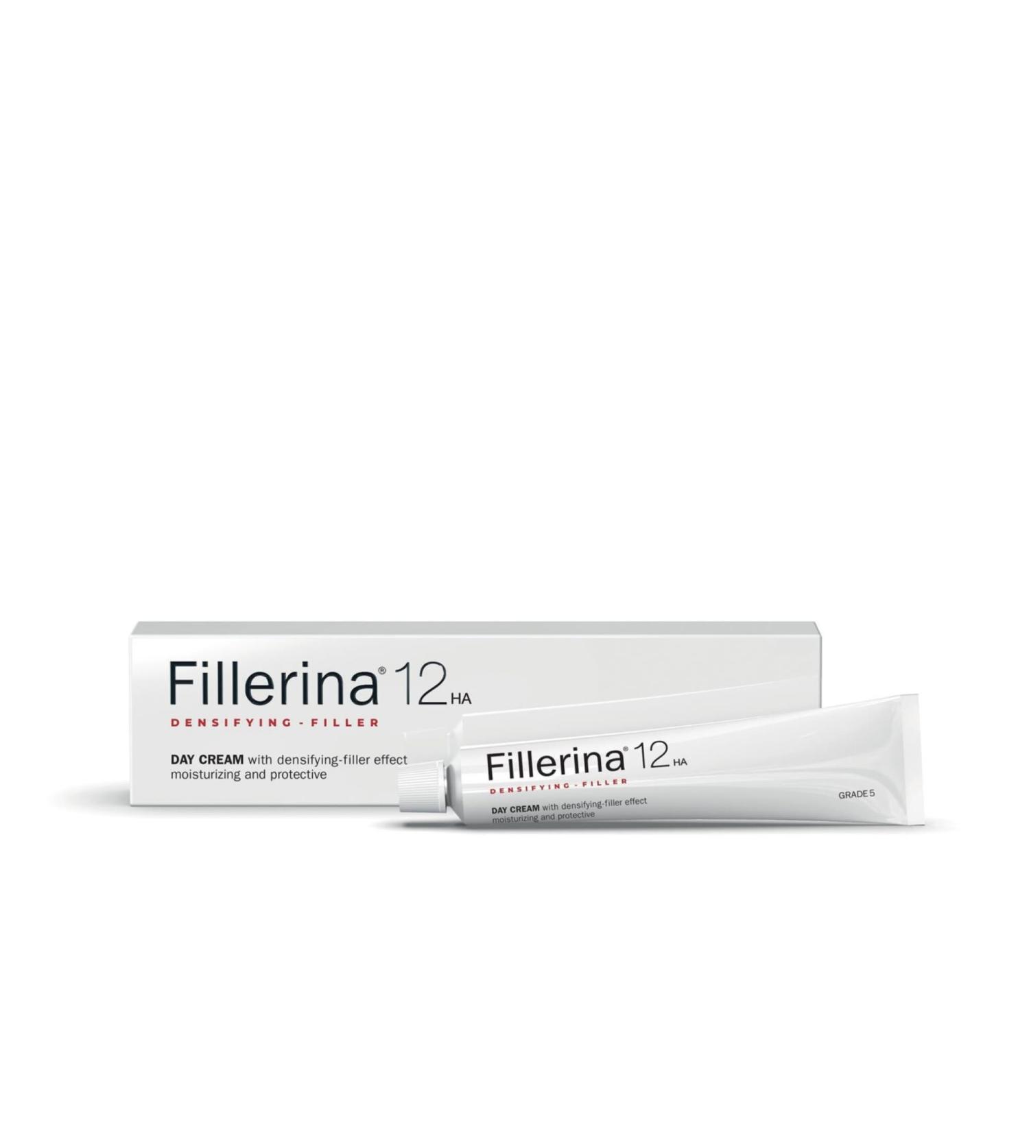 Fillerina Day Cream Grade 5-50ml with 12 Hyaluronic Acid Molecules Collagen and Elastin Moisturizes Nourishes and Revitalizes the Skin