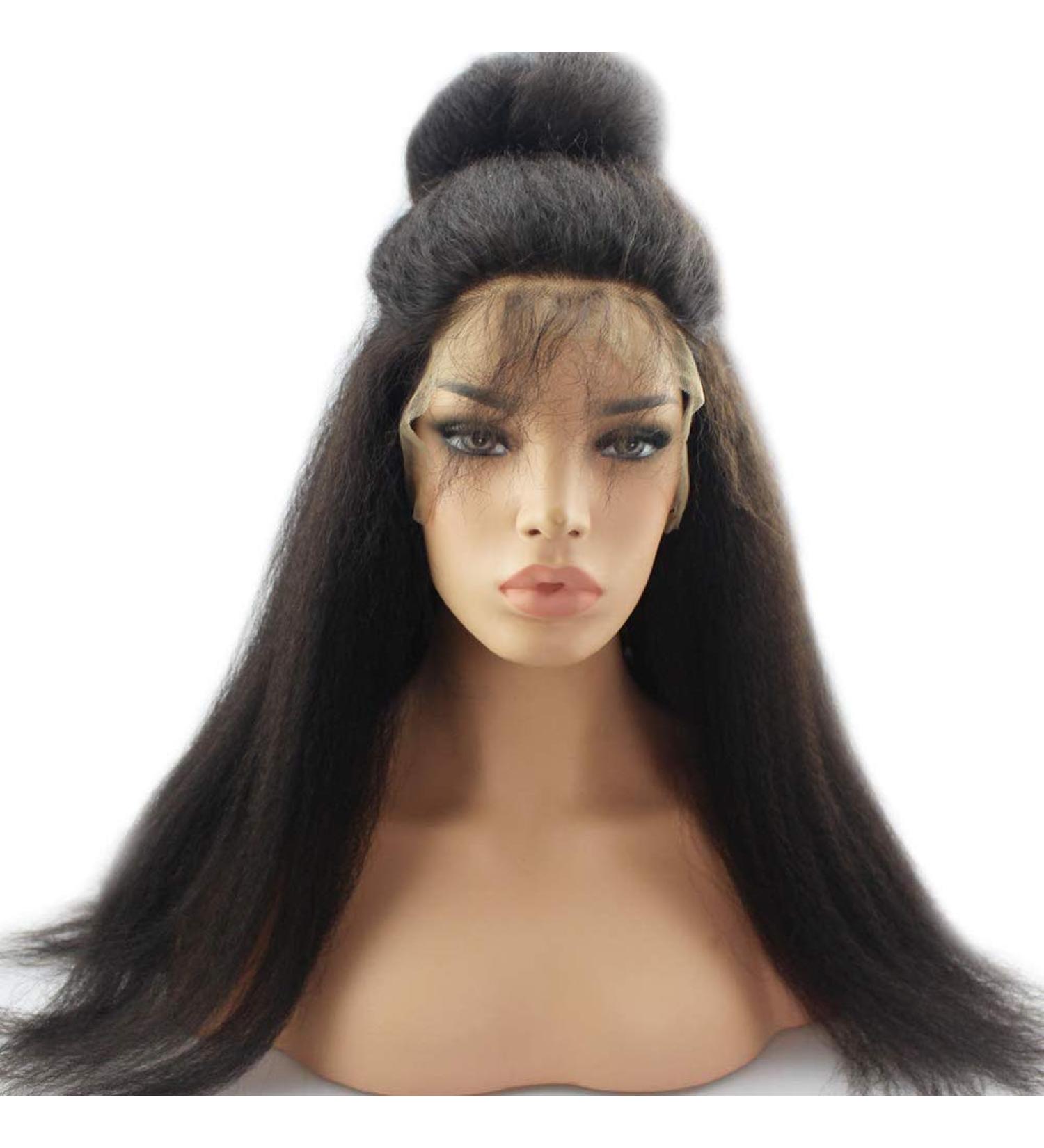 Premium Long Kinky Lace Front Wigs for Black Women | 26 Inch Curly Bob Pre-Plucked 130% Density Natural Look - Buy Online on GoSupps.com