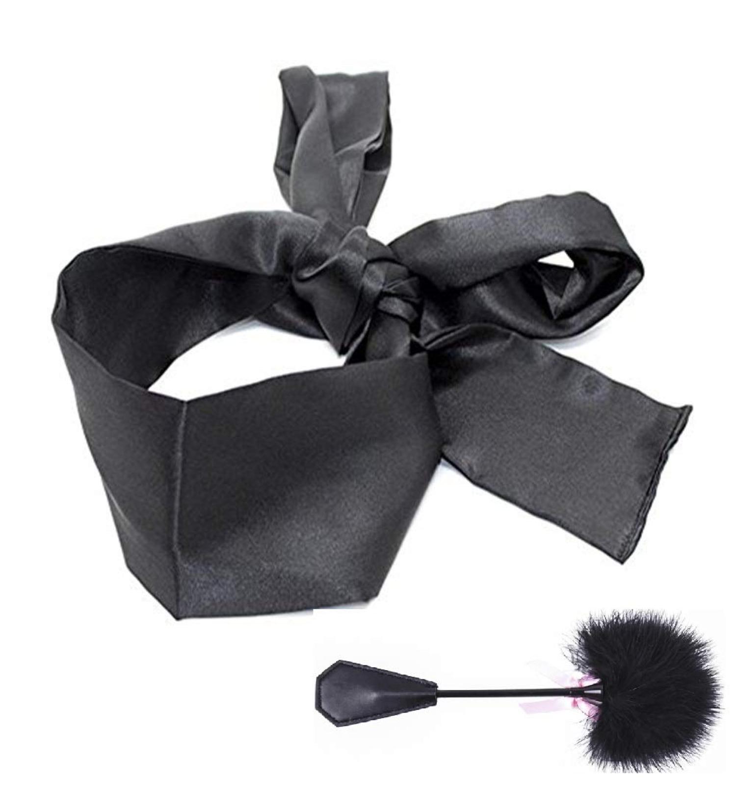 Soft Feather Massage Tool with Satin Sleep Mask - Travel Flight Combo for Optimal Relaxation - Buy Online on GoSupps.com