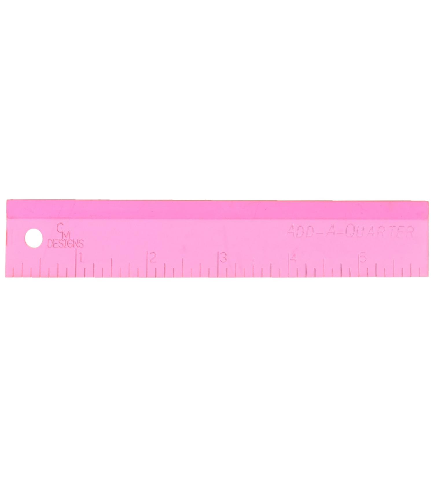 CM Designs Ruler 6" Add-A-Quarter Pink CMDesignsRuler6AddAQuarterPink, 6"