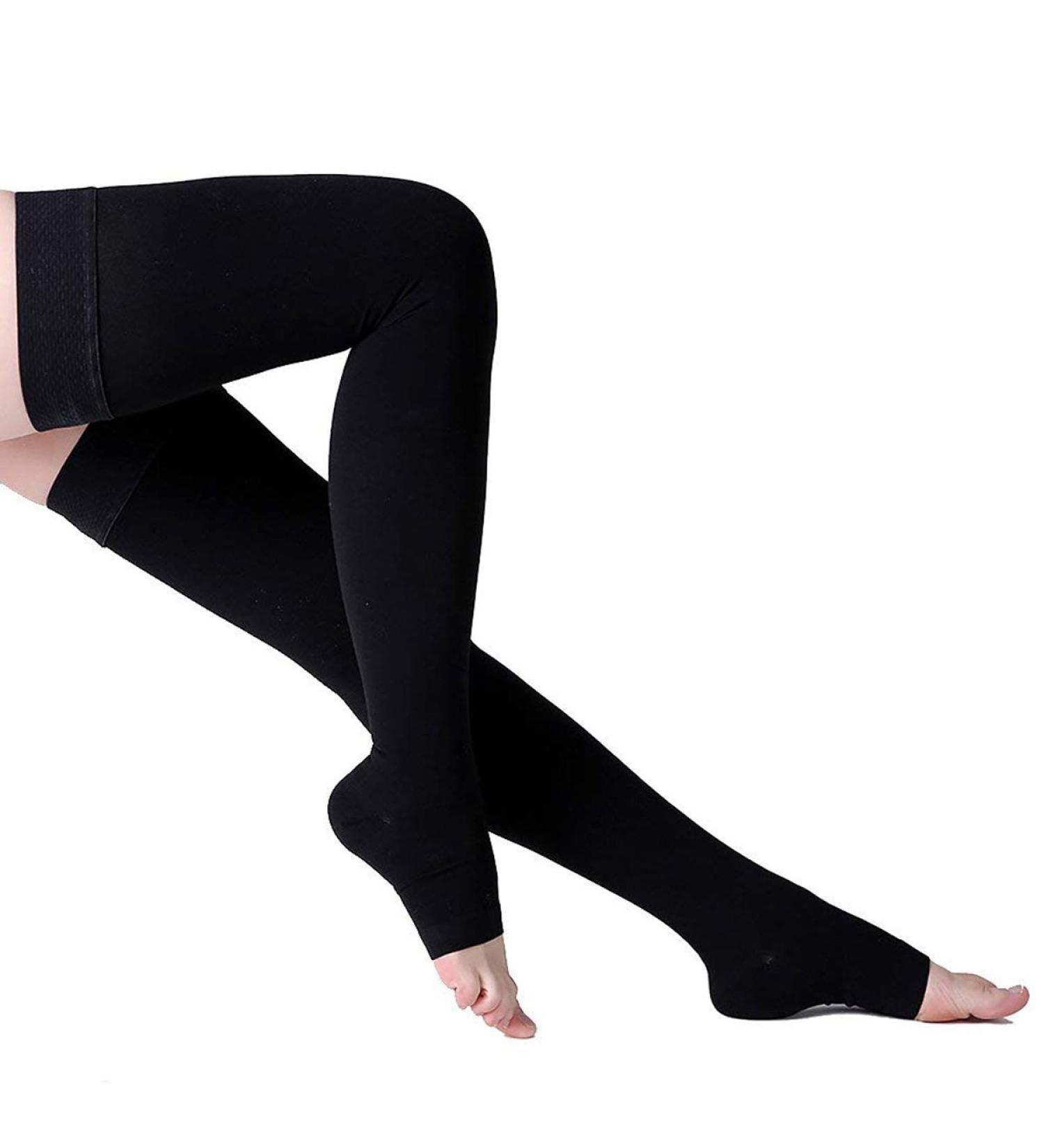 Famkit Thigh High Compression Stockings 23-32 mmHg - Black - Medium | Prevent Varicose Veins & Enhance Comfort Worldwide - Buy Online on GoSupps.com