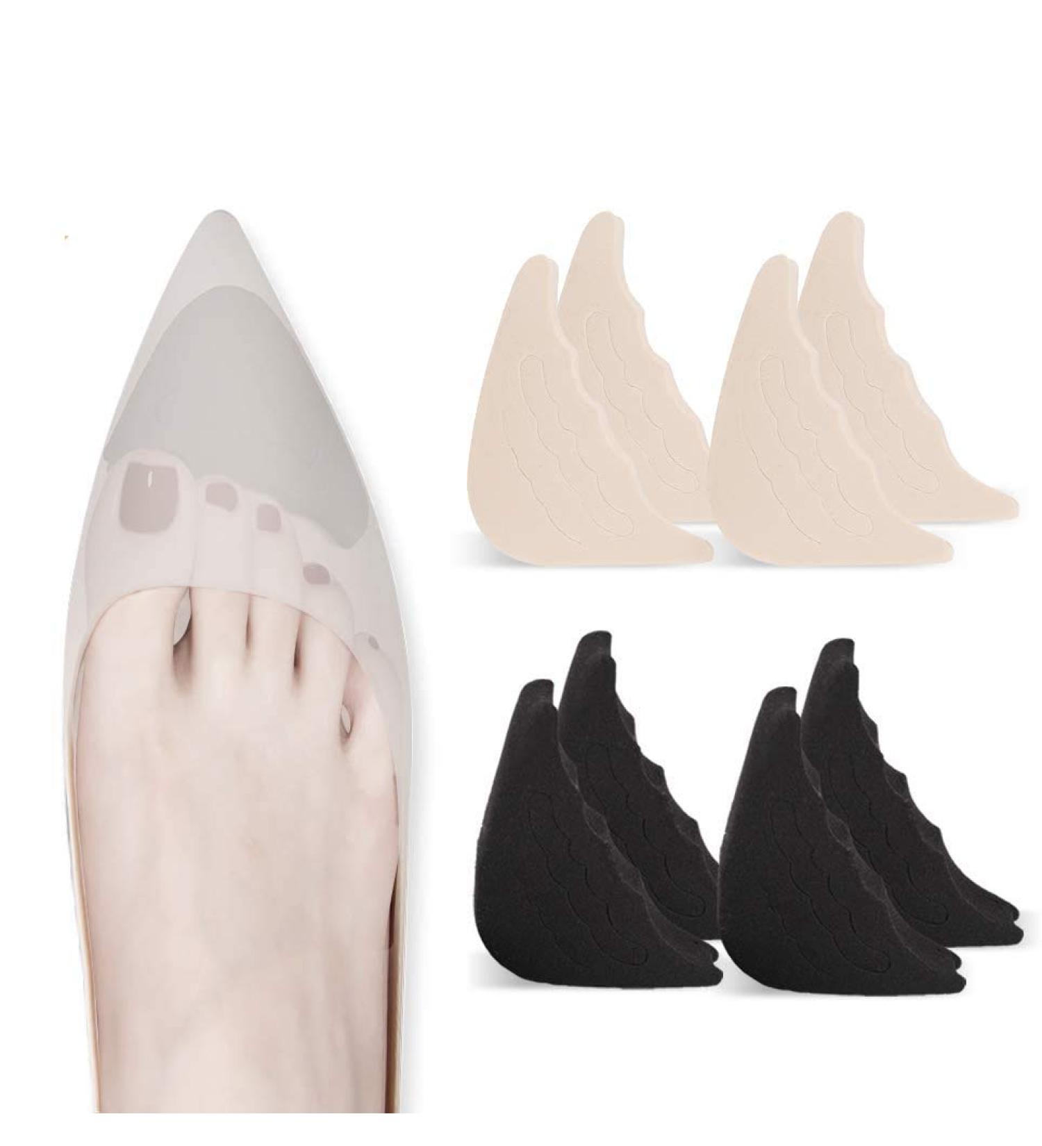 Adjustable Toe Filler Inserts - 4 Pairs for Women Men Unisex Shoes | Reusable Shoe Filler for Too Big Shoes - Black + Beige - Buy Online on GoSupps.com