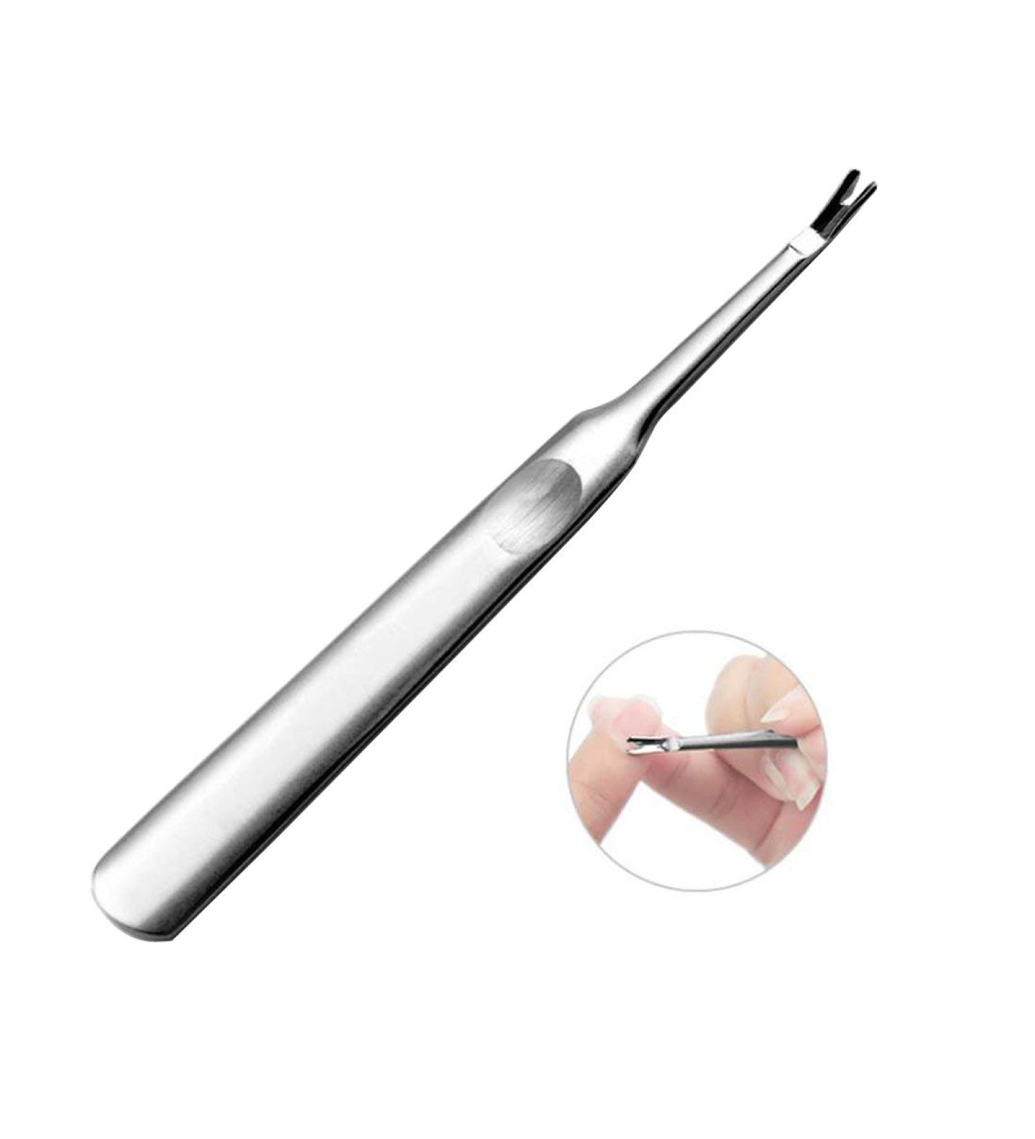 1PCS Silver Professional Stainless Steel Hangnails Nails Cleaner Cuticle Pusher Nail Art Tools Pedicure Cuticle Trimmer Remover Dead Skin Callus Removal Fork For Unisex Adult - Buy Online on GoSupps.com