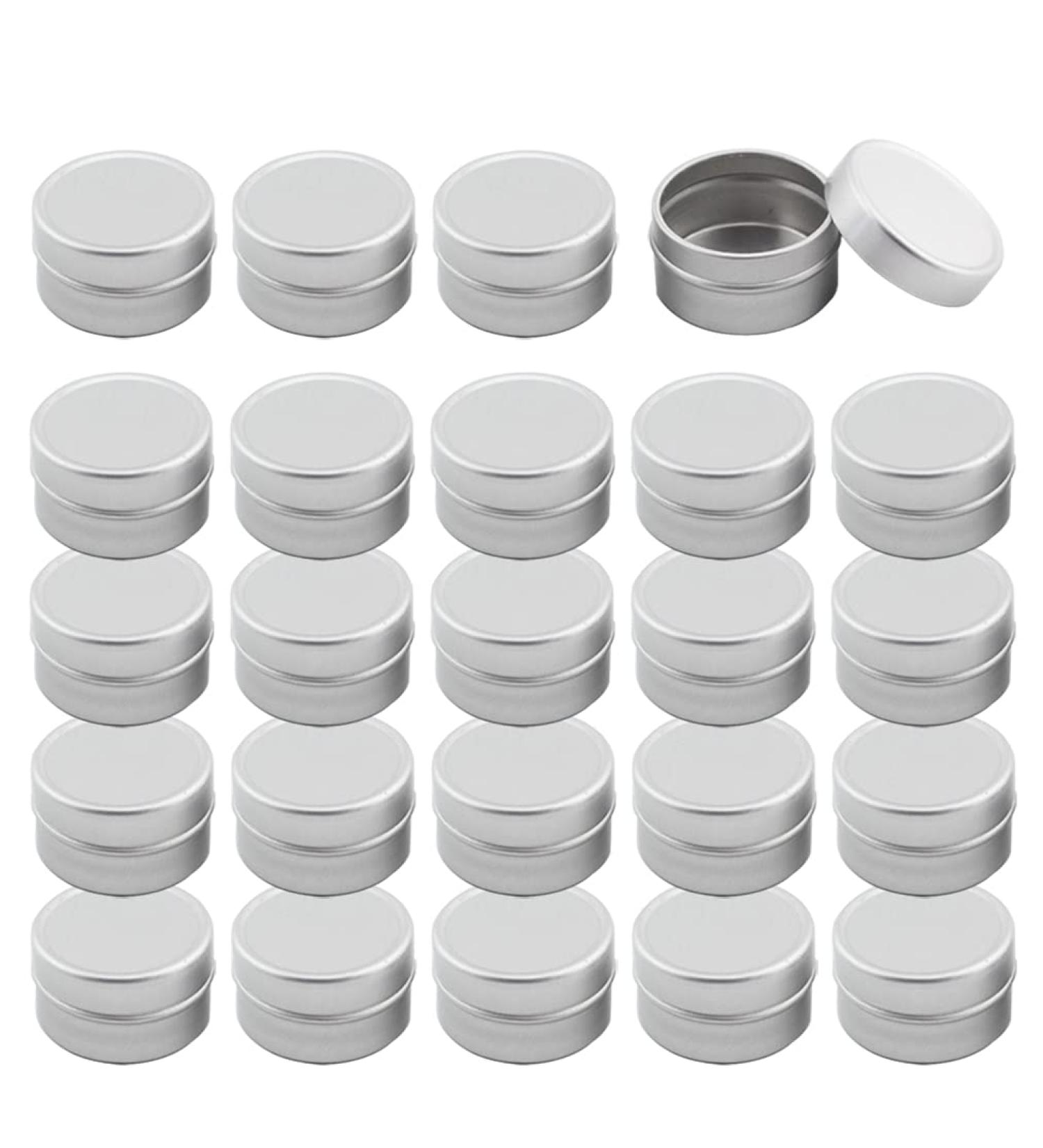 Zeoabsy 100pcs 5ml Silver Aluminum Doses - Empty Tin Cans for DIY Ointments Creams Candles & Cosmetics - Buy Online on GoSupps.com