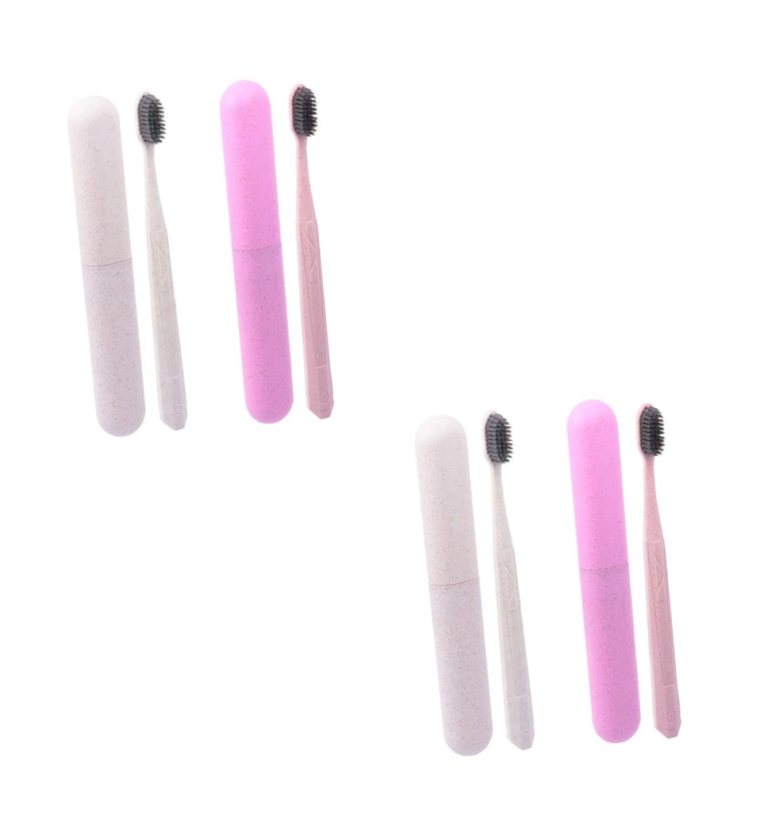 Minkissy 4-Piece Portable Toothbrush Set with Travel Case | Children's Toothbrush & Natural Toothpaste for Gum Care - Ideal for Travel - Buy Online on GoSupps.com