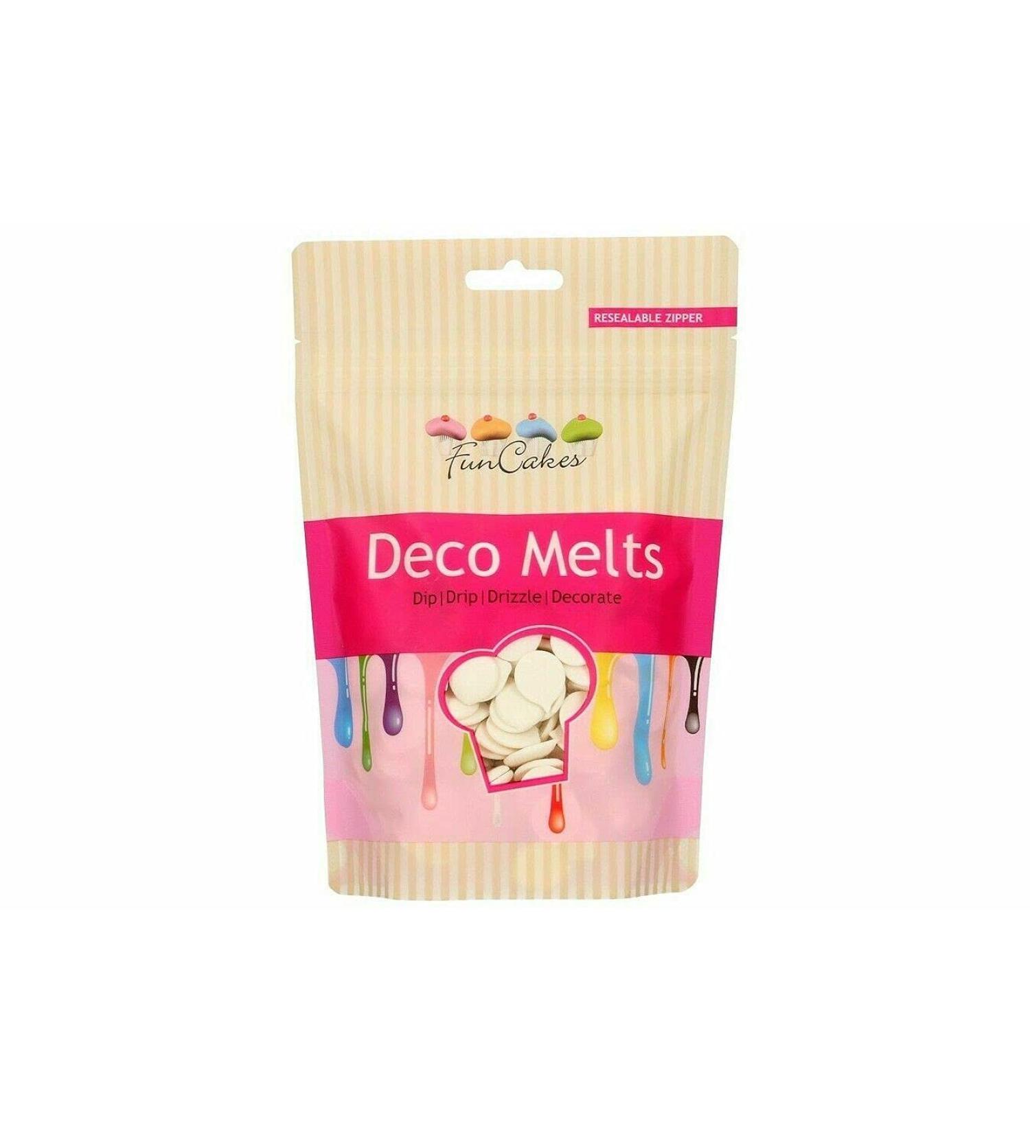 FunCakes Deco Melts White - Dip Drip Drizzle and Decorate Melt in The Microwave and Pour in Every Shape Make Candy Drip Cakes Lollipops and Decorate Cakes Cookies and Cupcakes AZO Free 250 g - Buy Online on GoSupps.com
